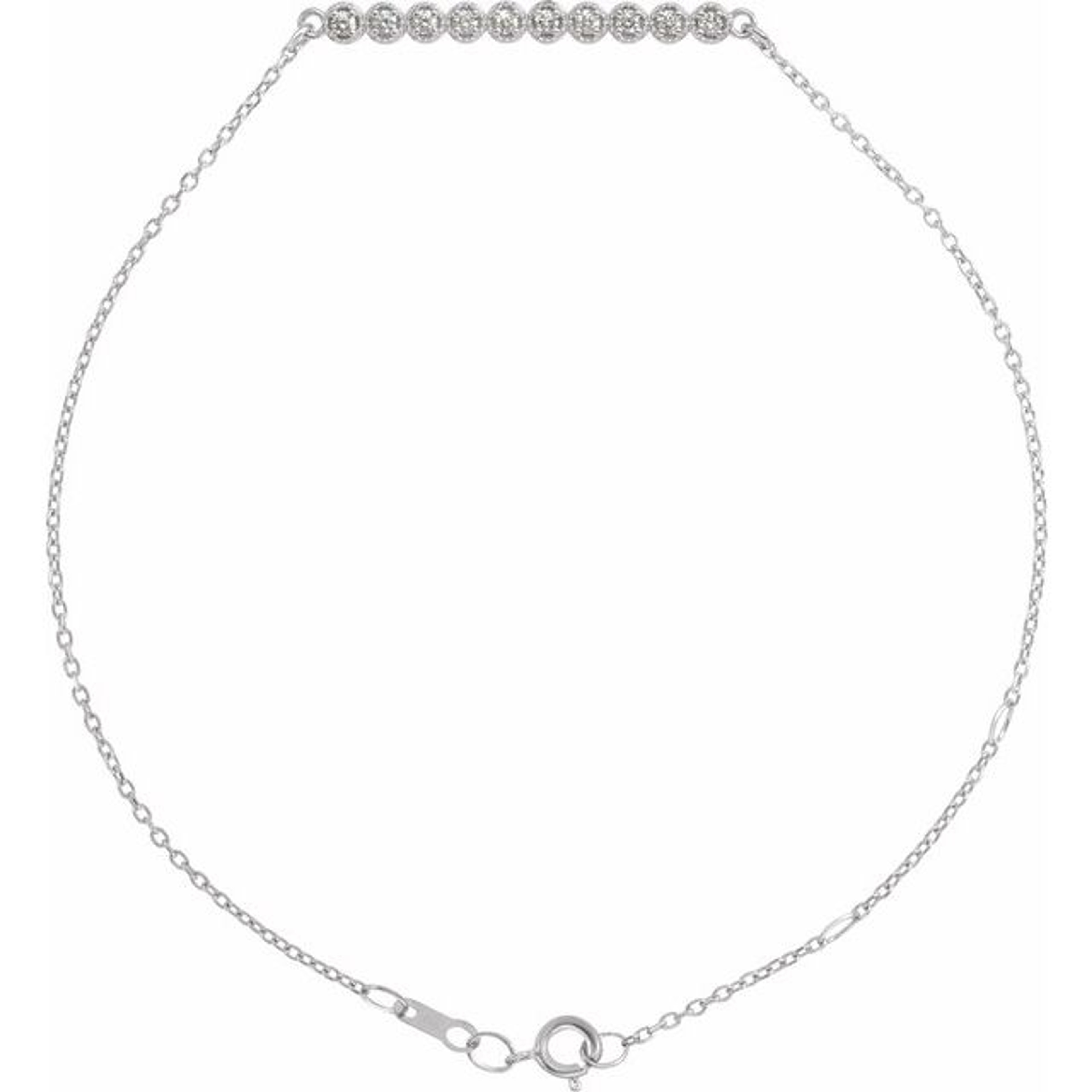 14K gold chain bracelet with 10 lab-grown diamonds