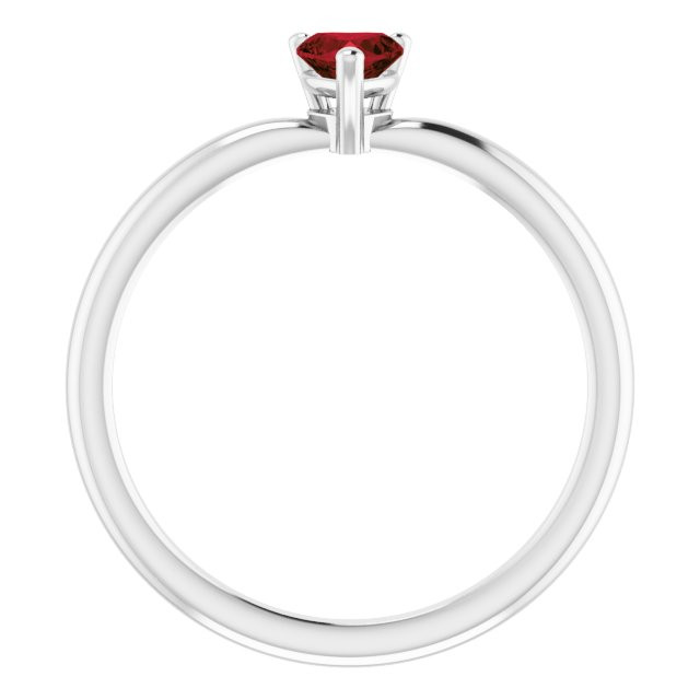14K gold heart-shaped garnet solitaire ring