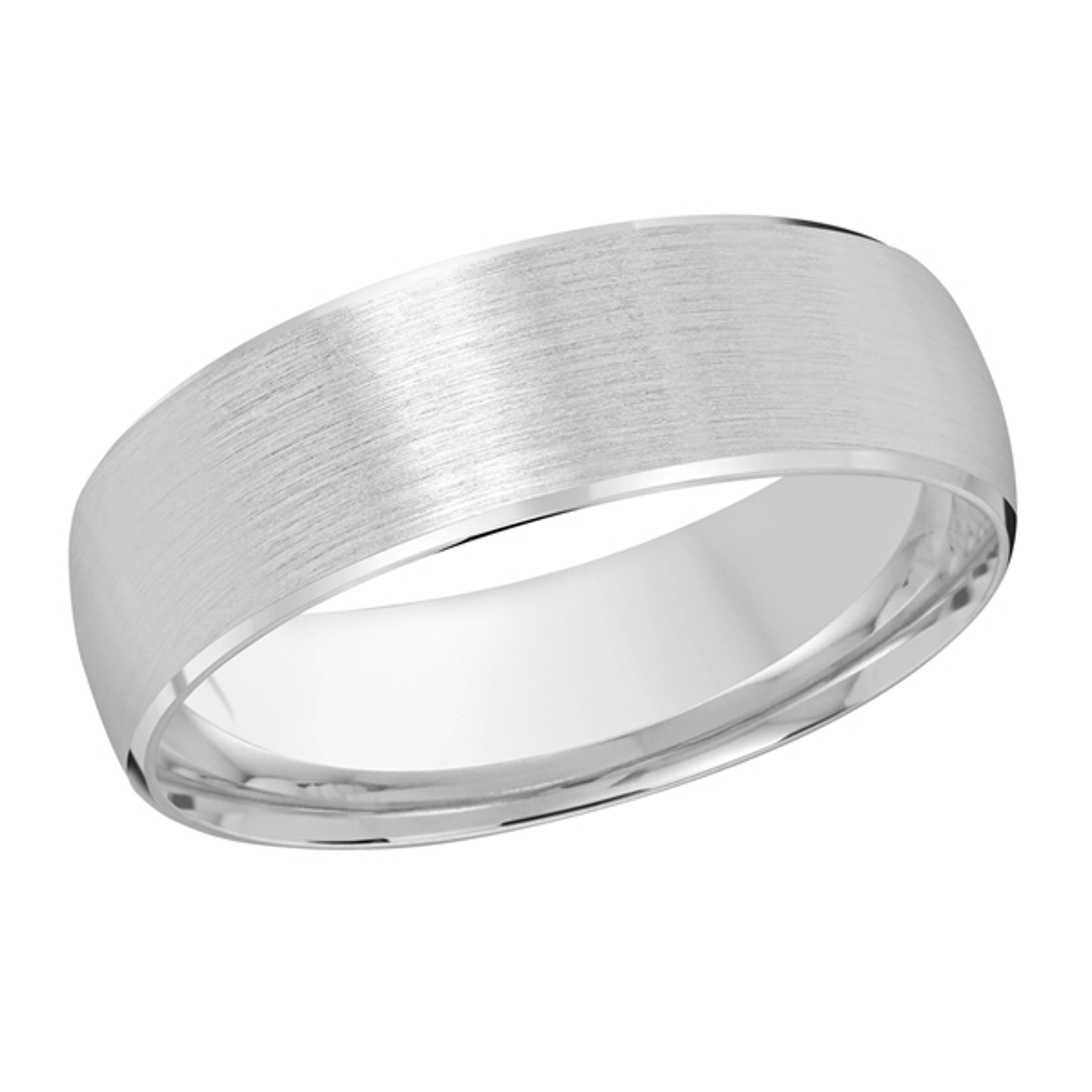 14K gold wedding ring with satin finish