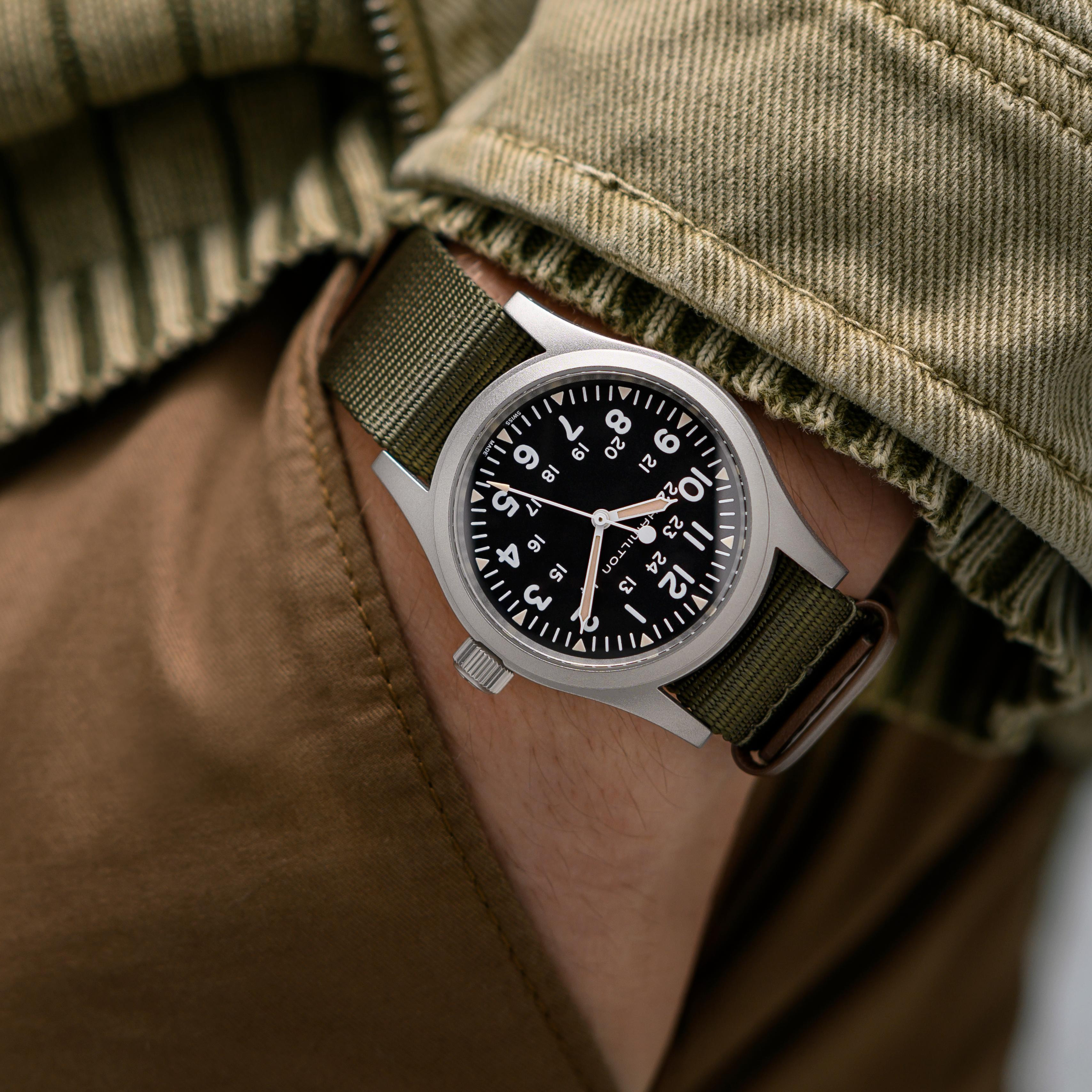 Hamilton 38MM Khaki Field Mechanical Black Men's Watch
