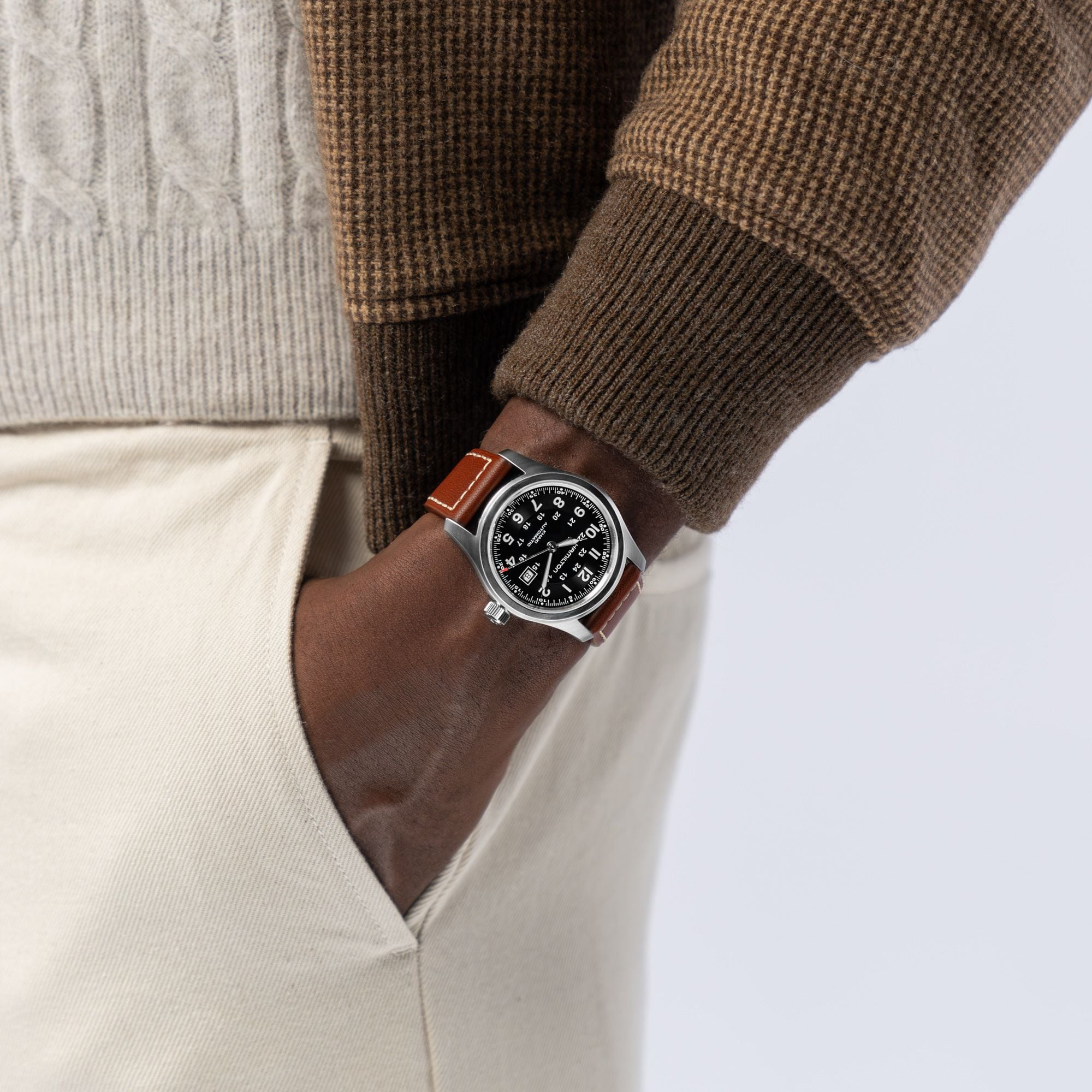 Hamilton 42MM Khaki Field Auto Black Men's Watch | Gage Diamonds