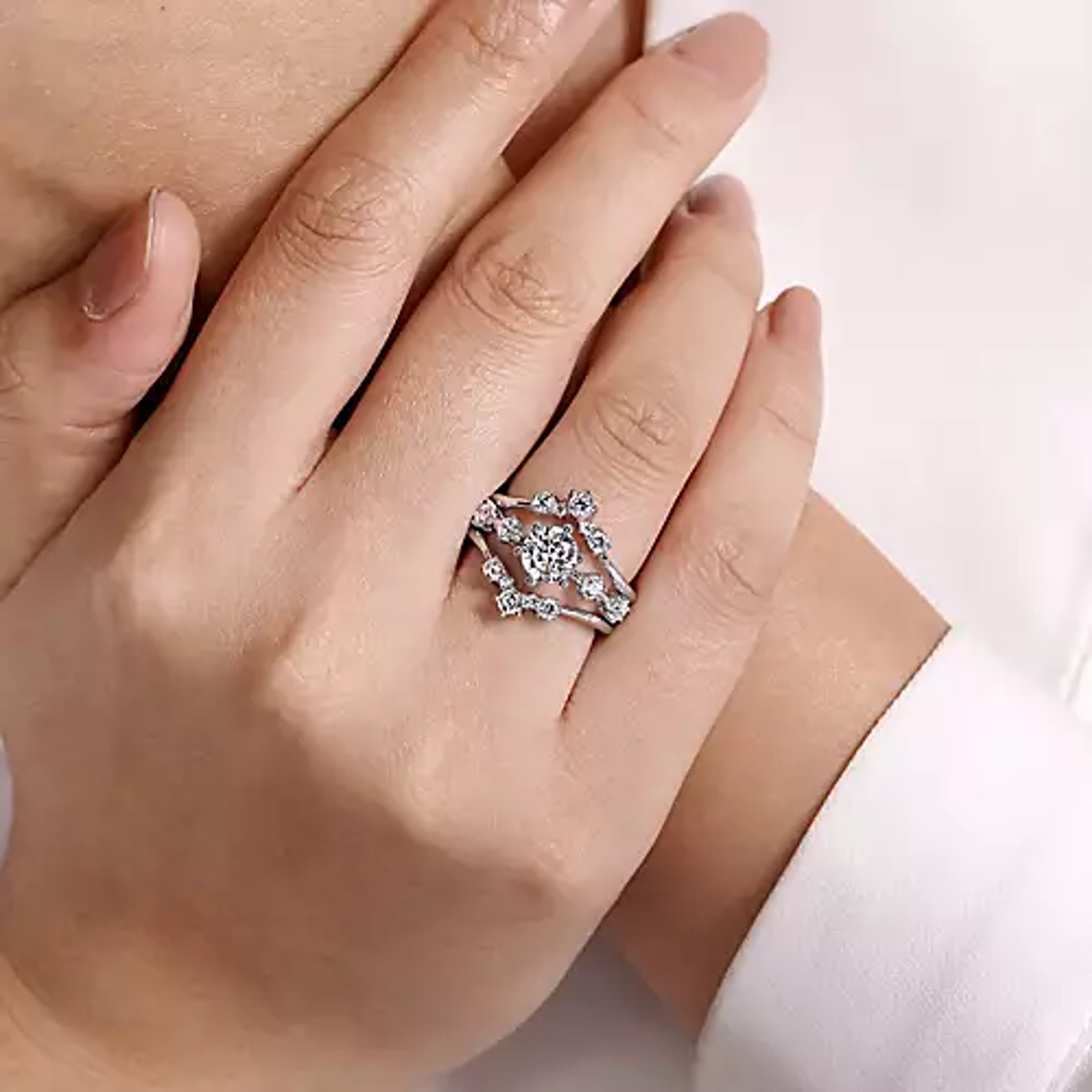 14K gold diamond accented ring enhancer