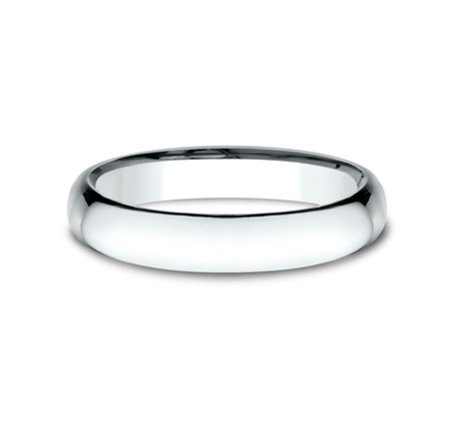 4.00 mm 14K White Gold Polished Wedding Ring