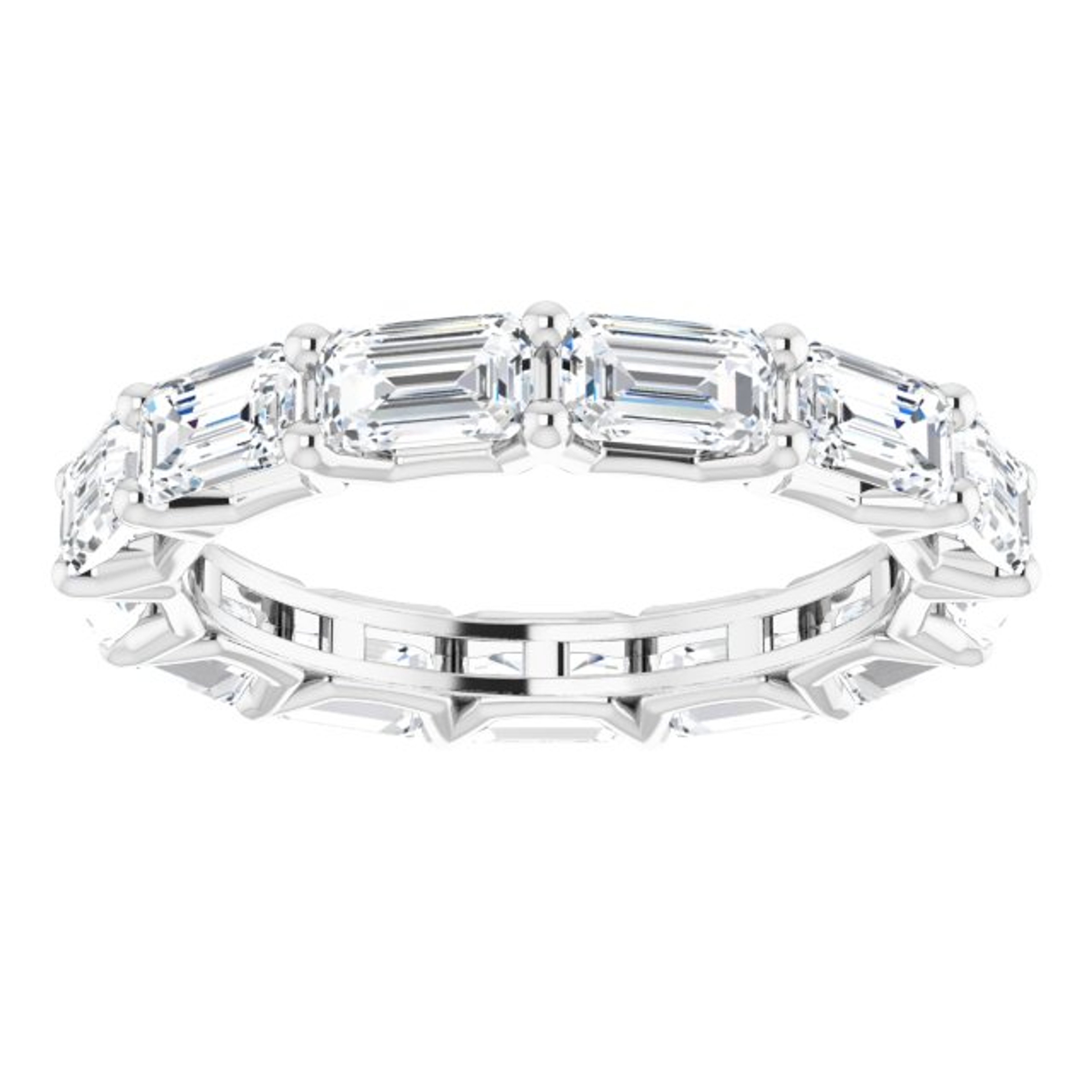 14K gold east-west emerald cut lab grown diamond eternity ring