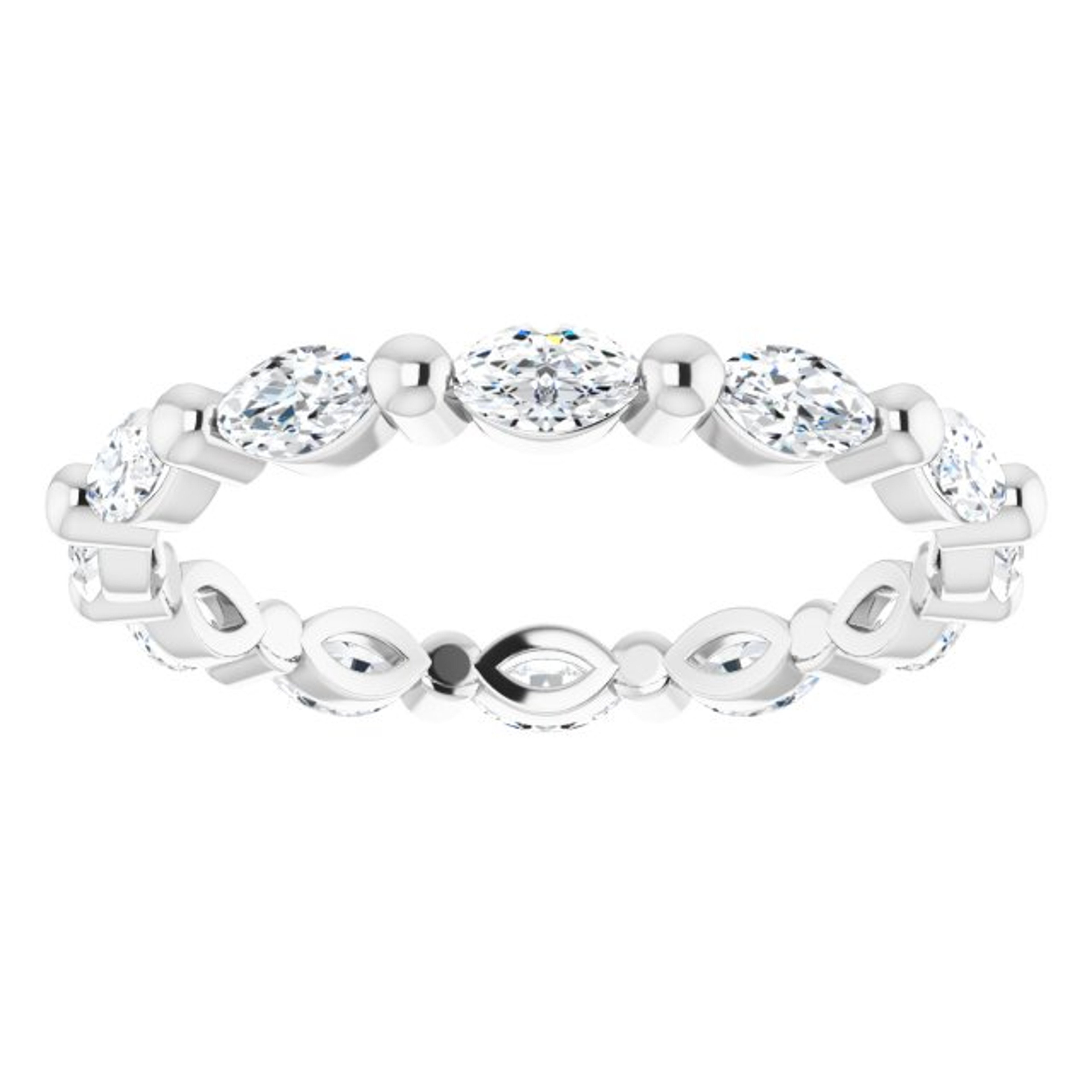 east-west set marquise lab grown diamond eternity ring