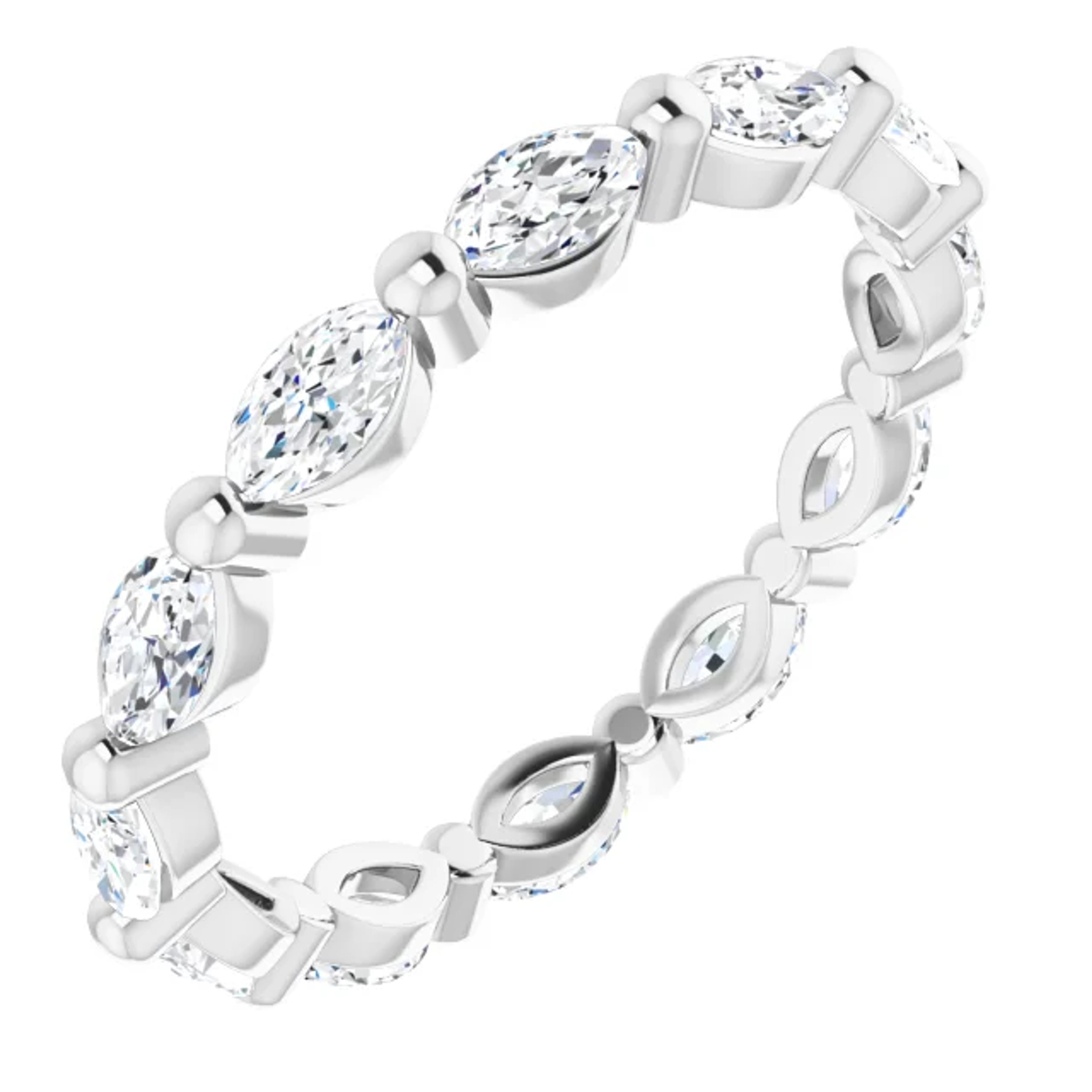 east-west set marquise lab grown diamond eternity ring