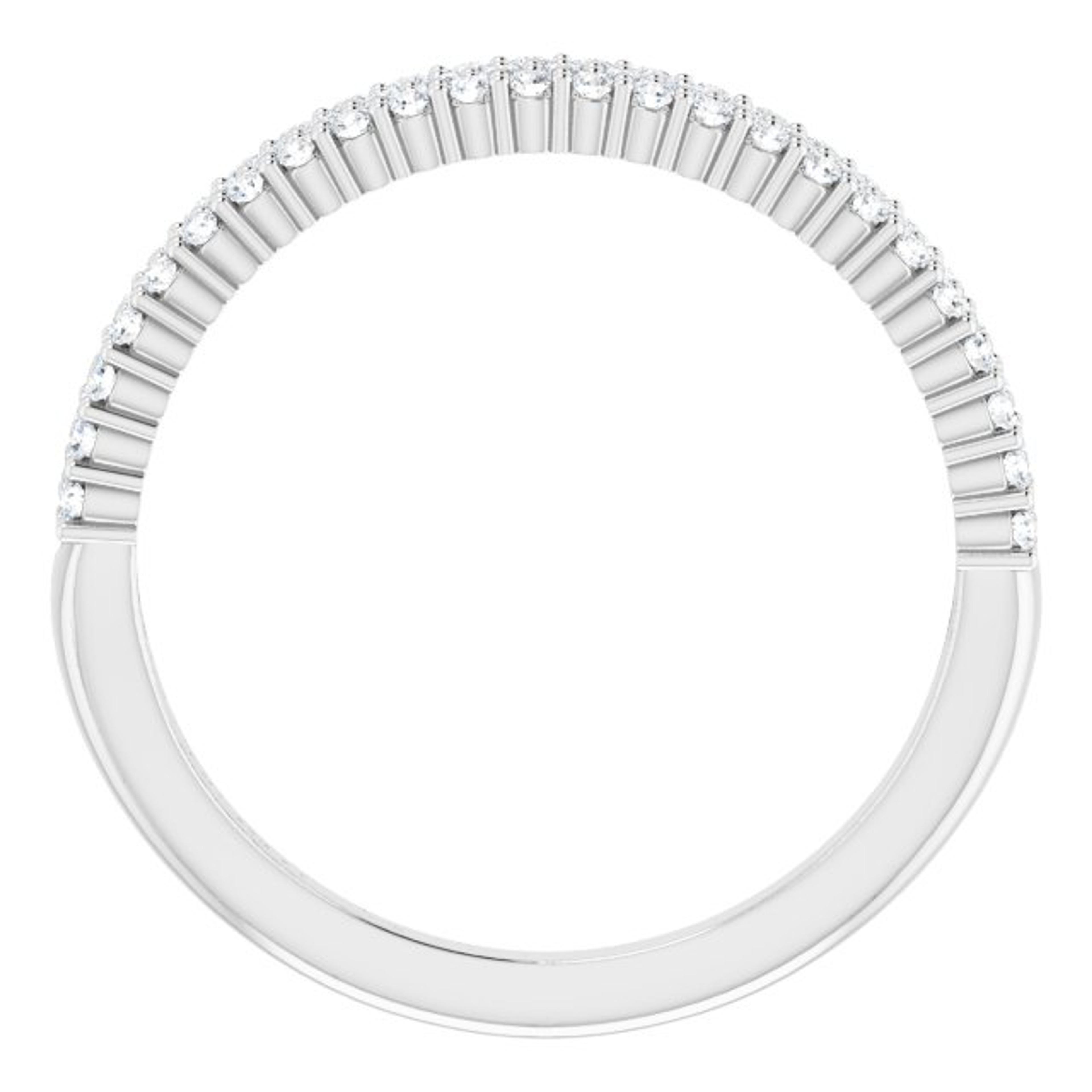 14K gold micro-pave diamond ring with 3 rows of diamonds