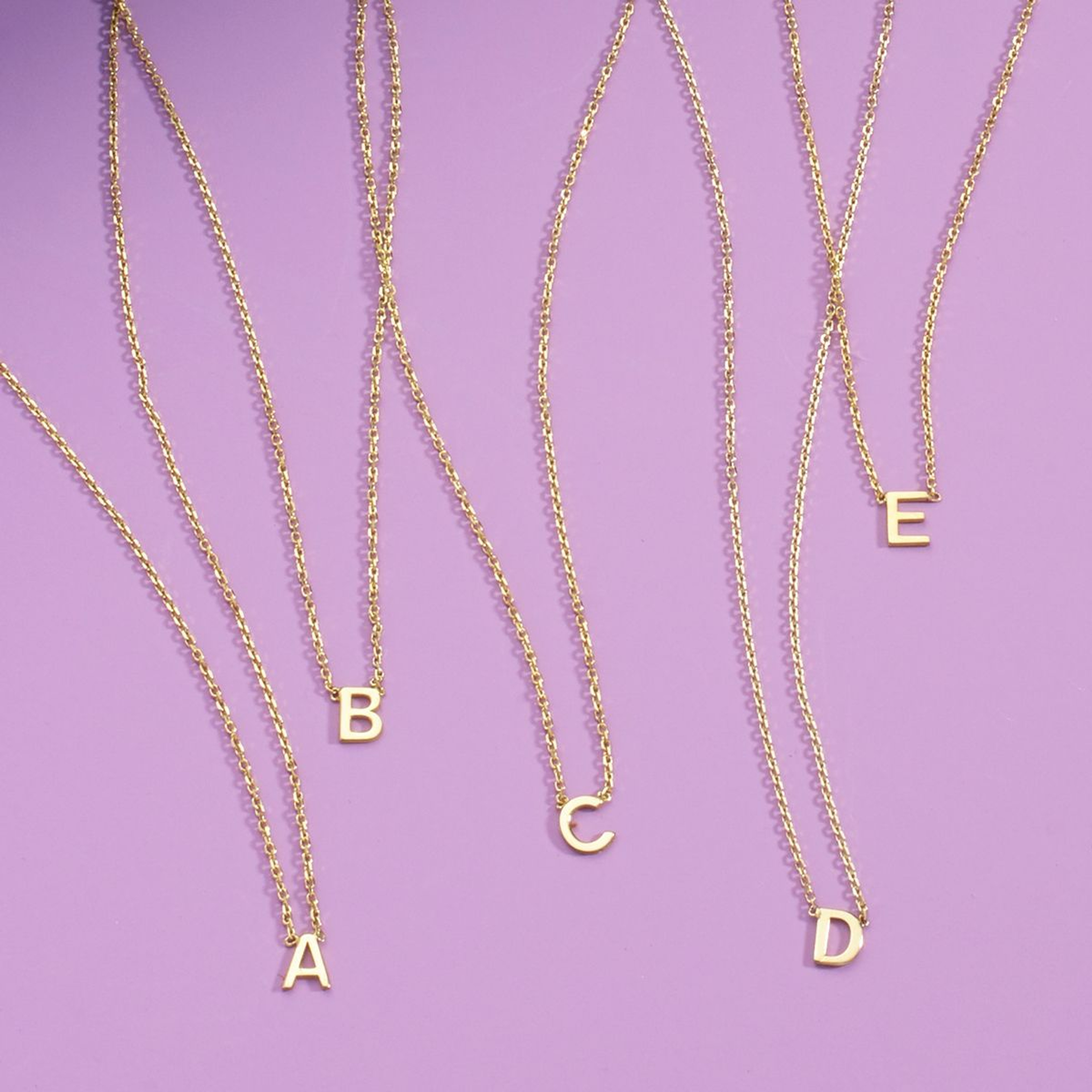 14K yellow gold initial pendant necklace