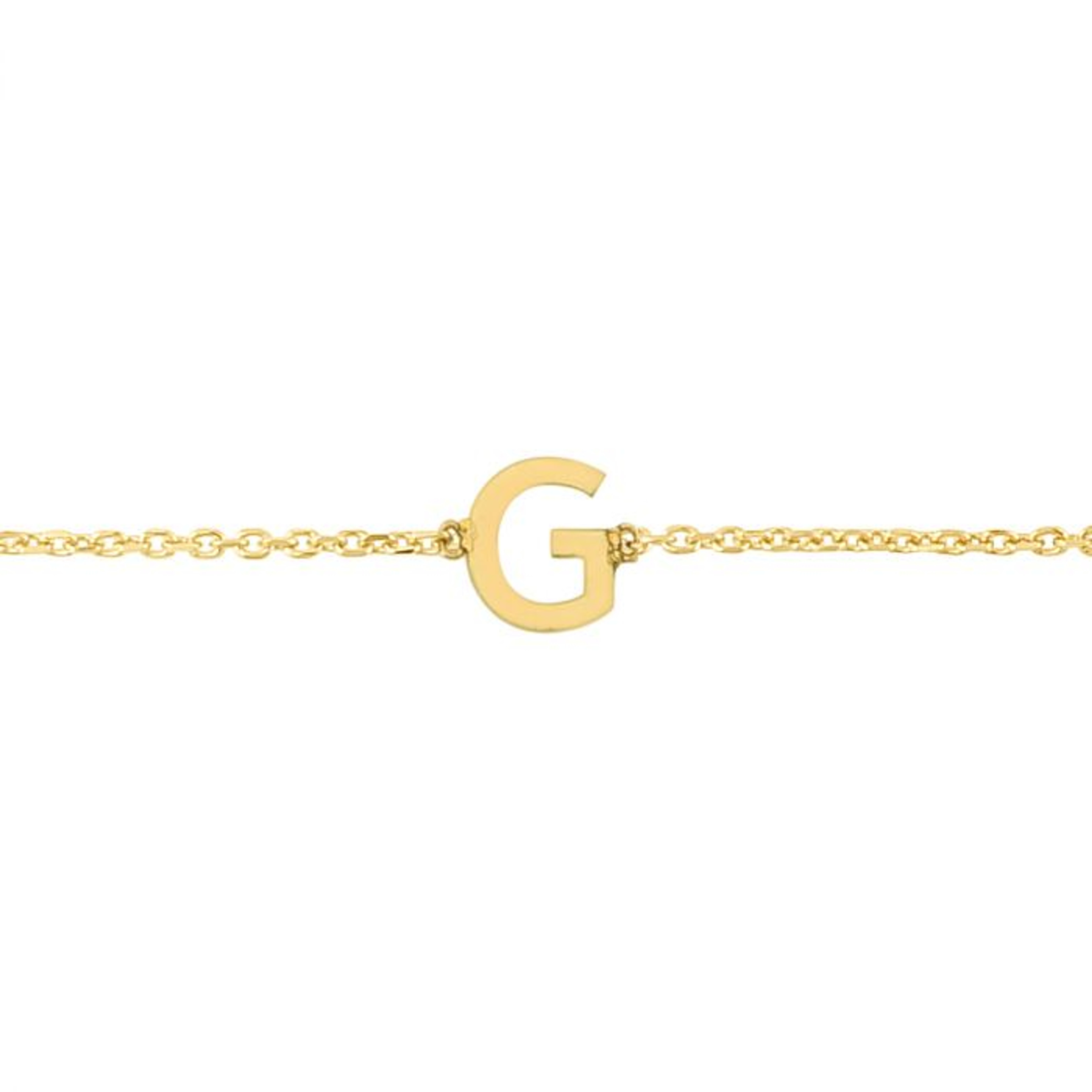 14K yellow gold initial bracelet