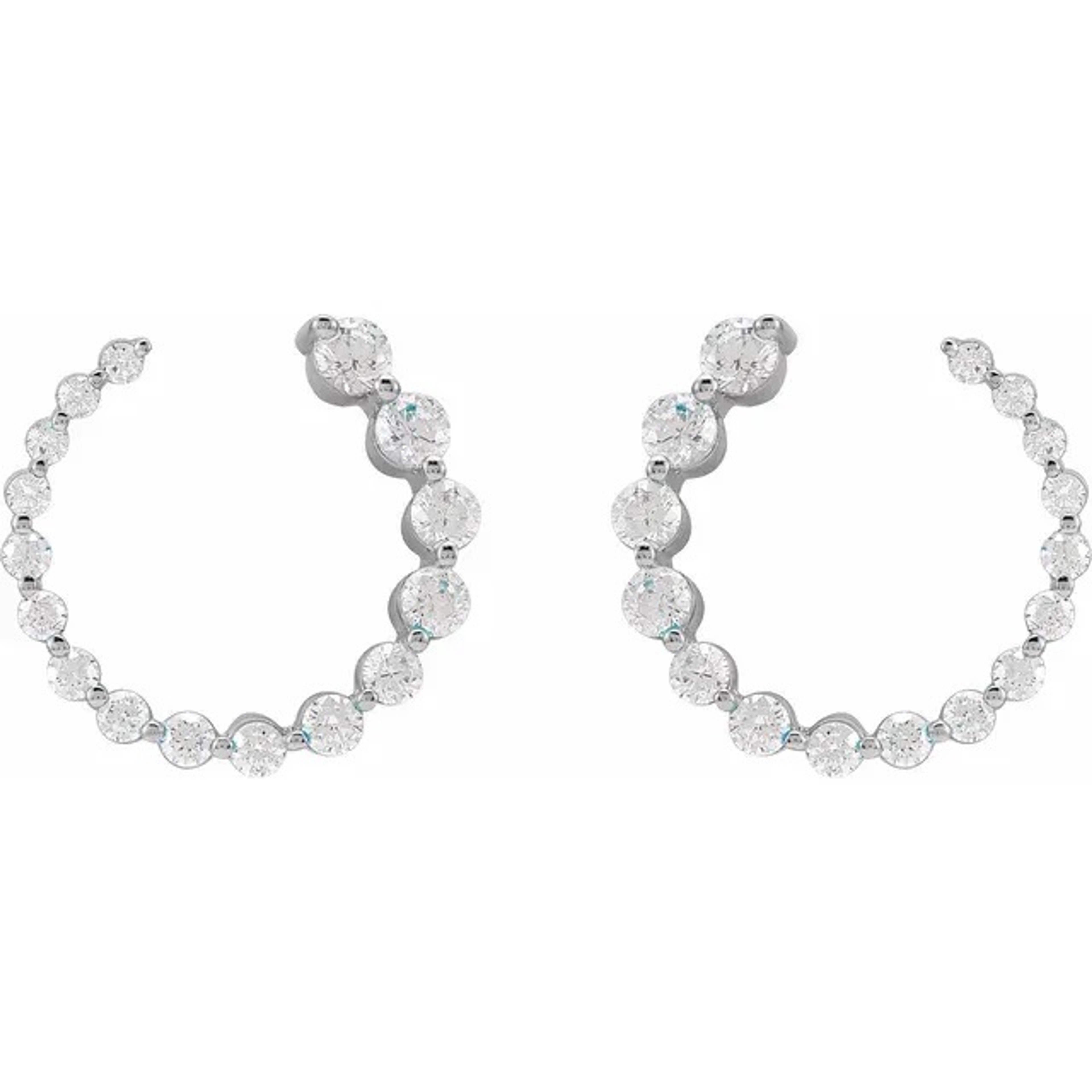 14K gold lab grown diamond front-back hoop earrings