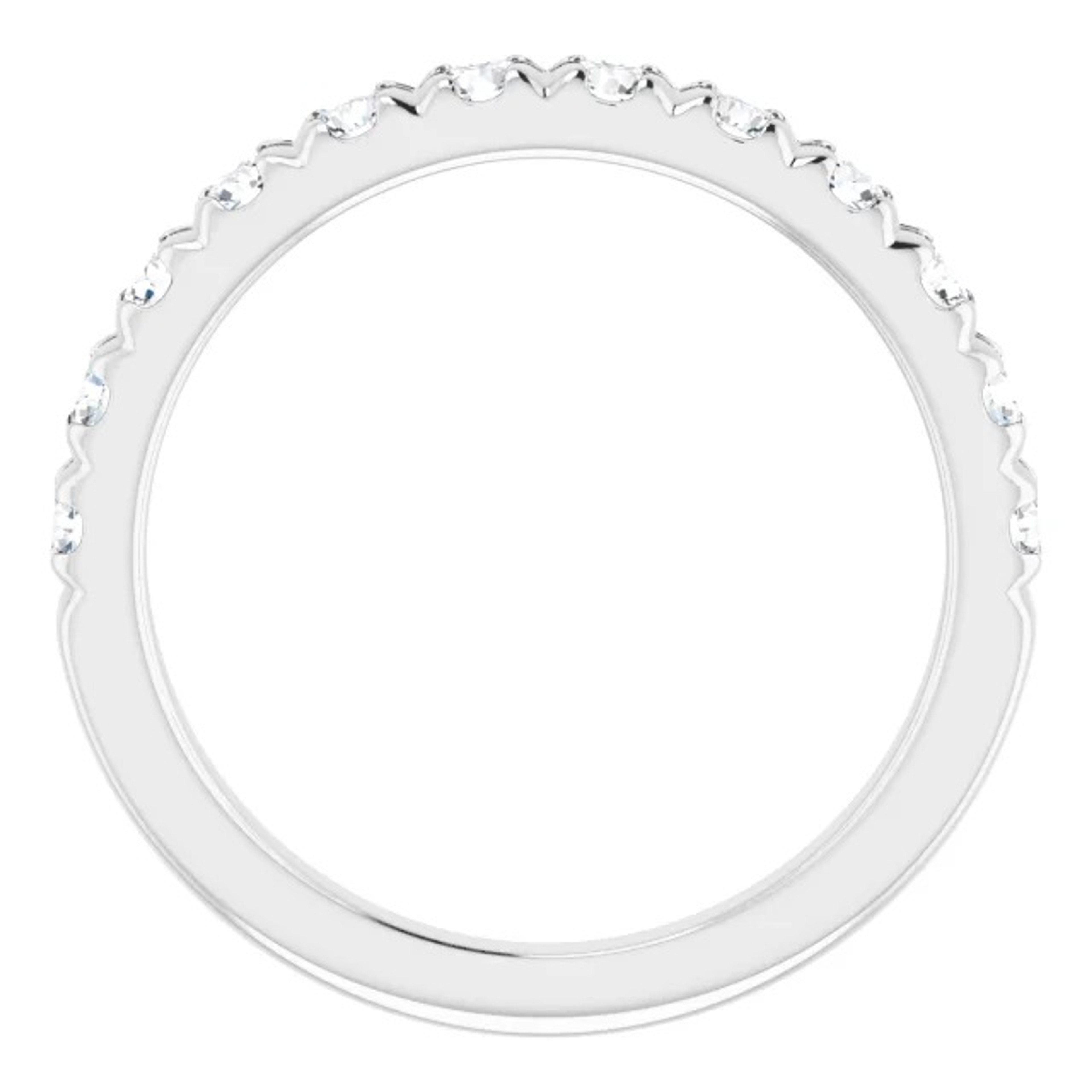 14K gold french set diamond anniversary ring