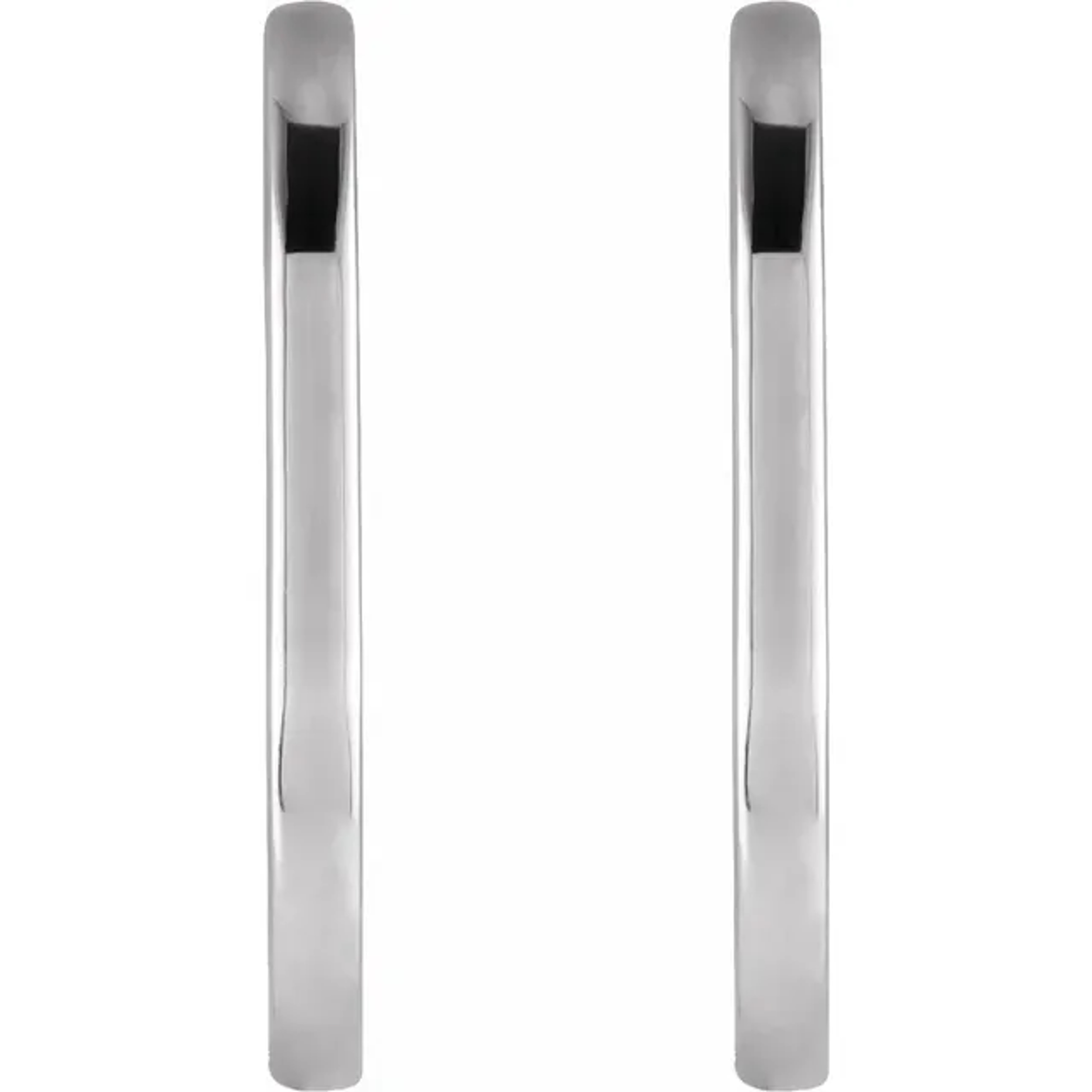 14K gold elongated oval huggie earrings