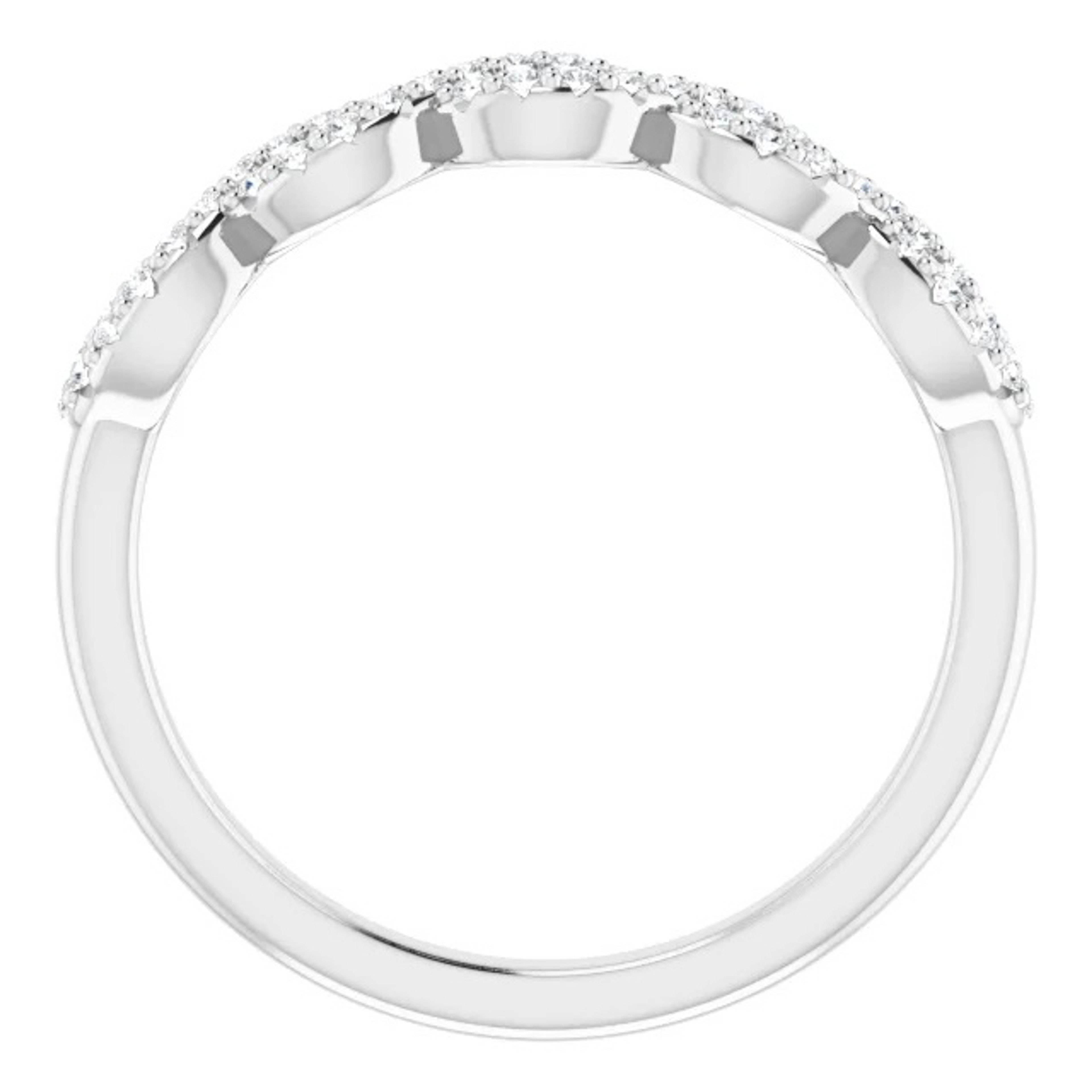 diamond wedding ring with criss cross pattern