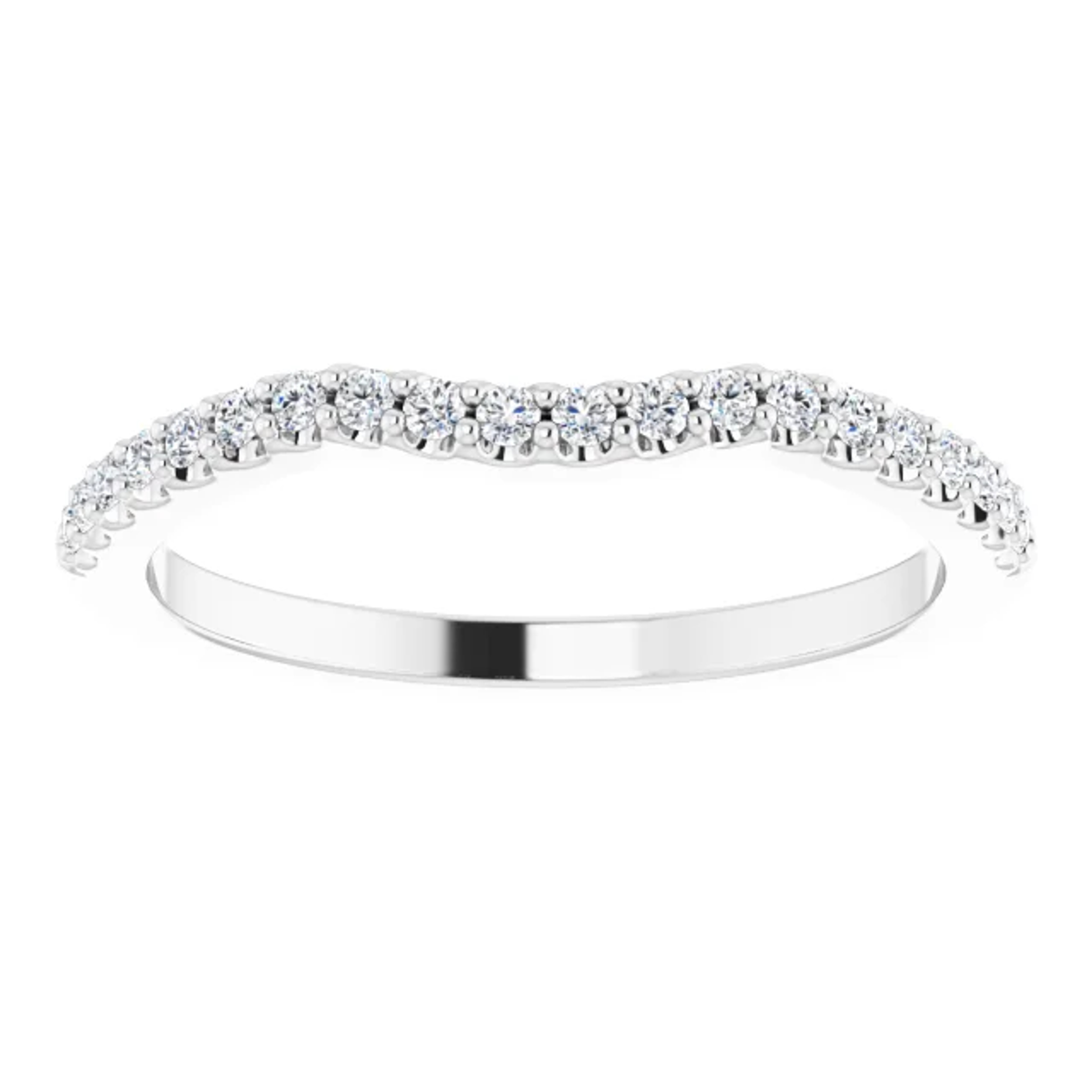 curved pave diamond wedding ring