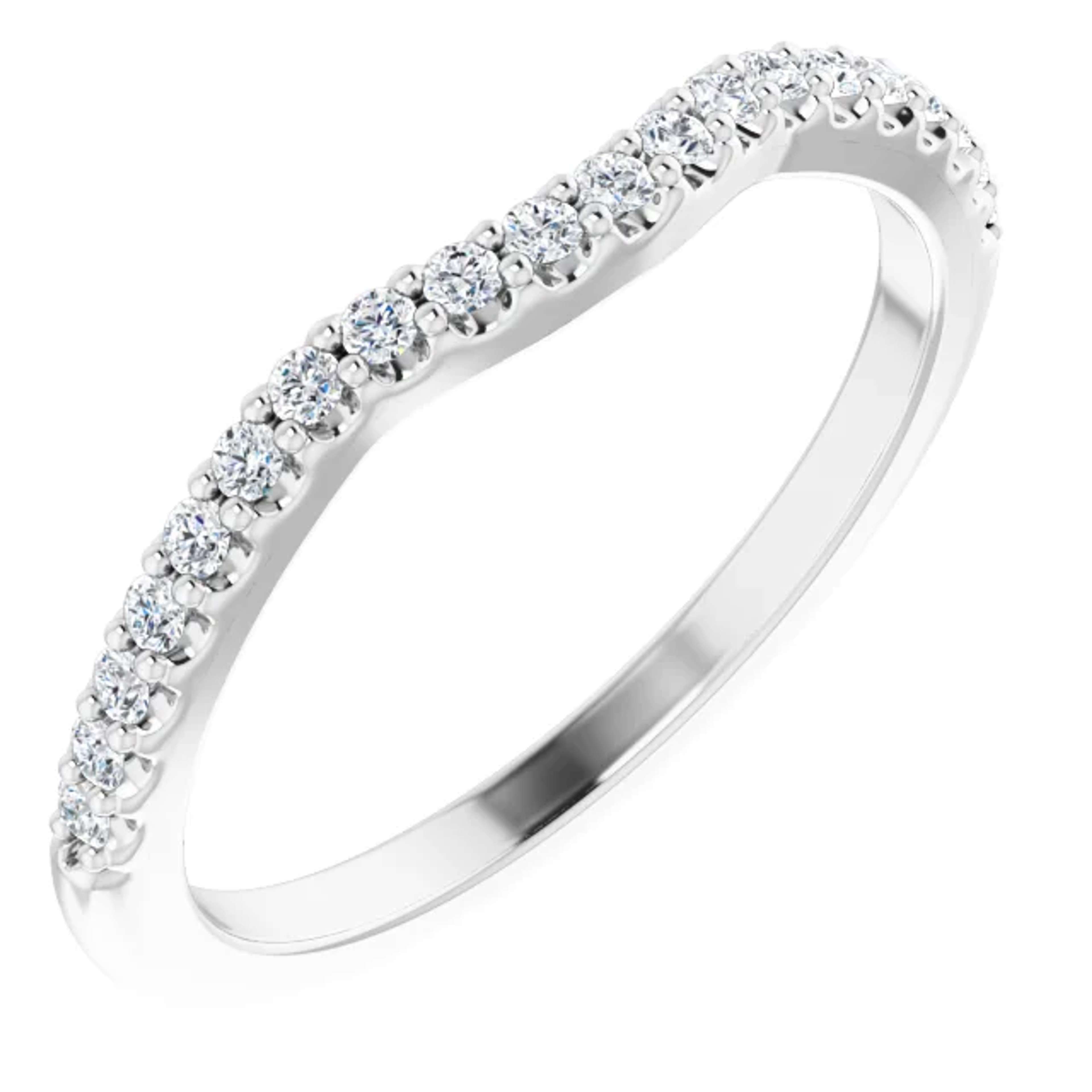 curved pave diamond wedding ring