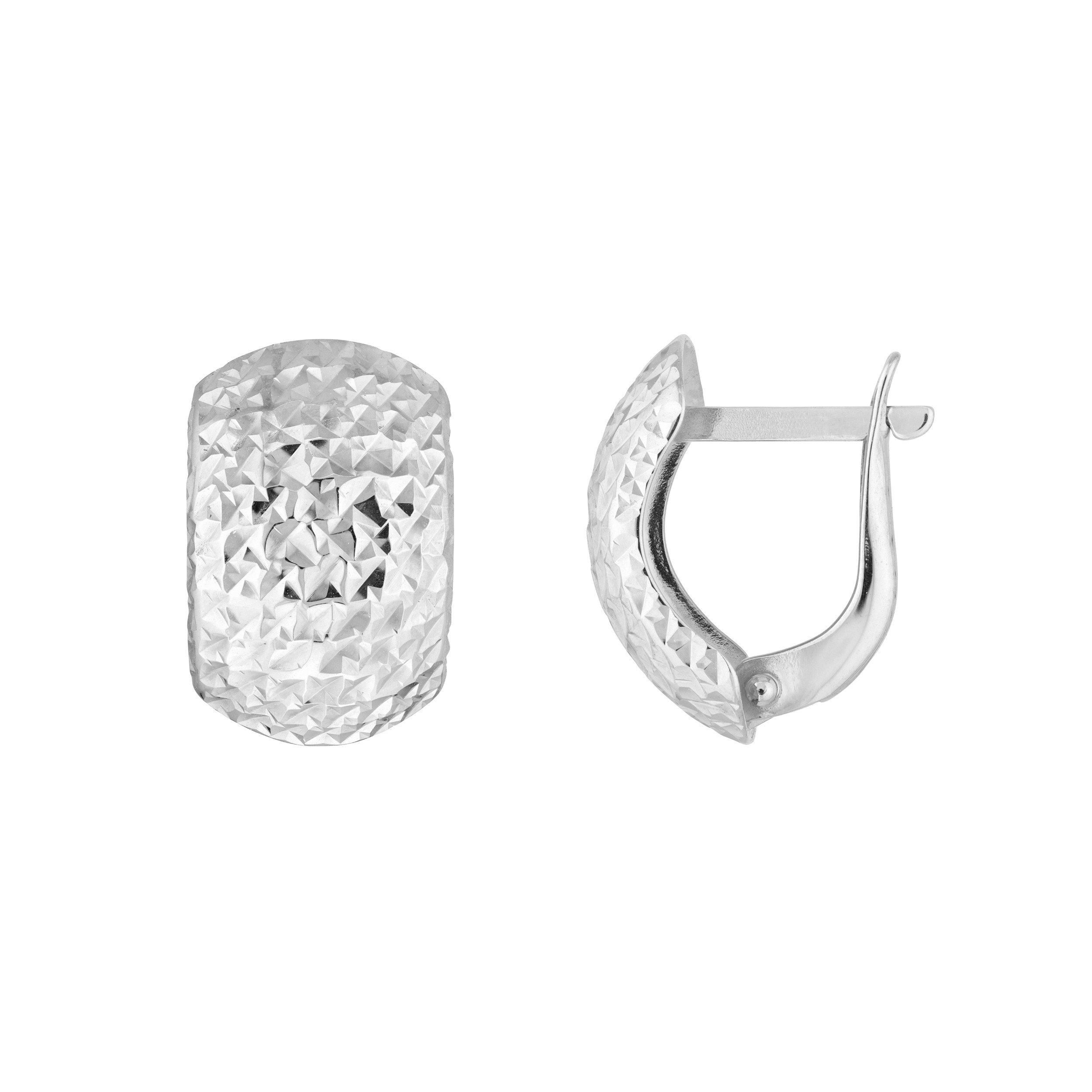 Surrey 14K Gold Diamond-Cut Puffed Huggie Earrings