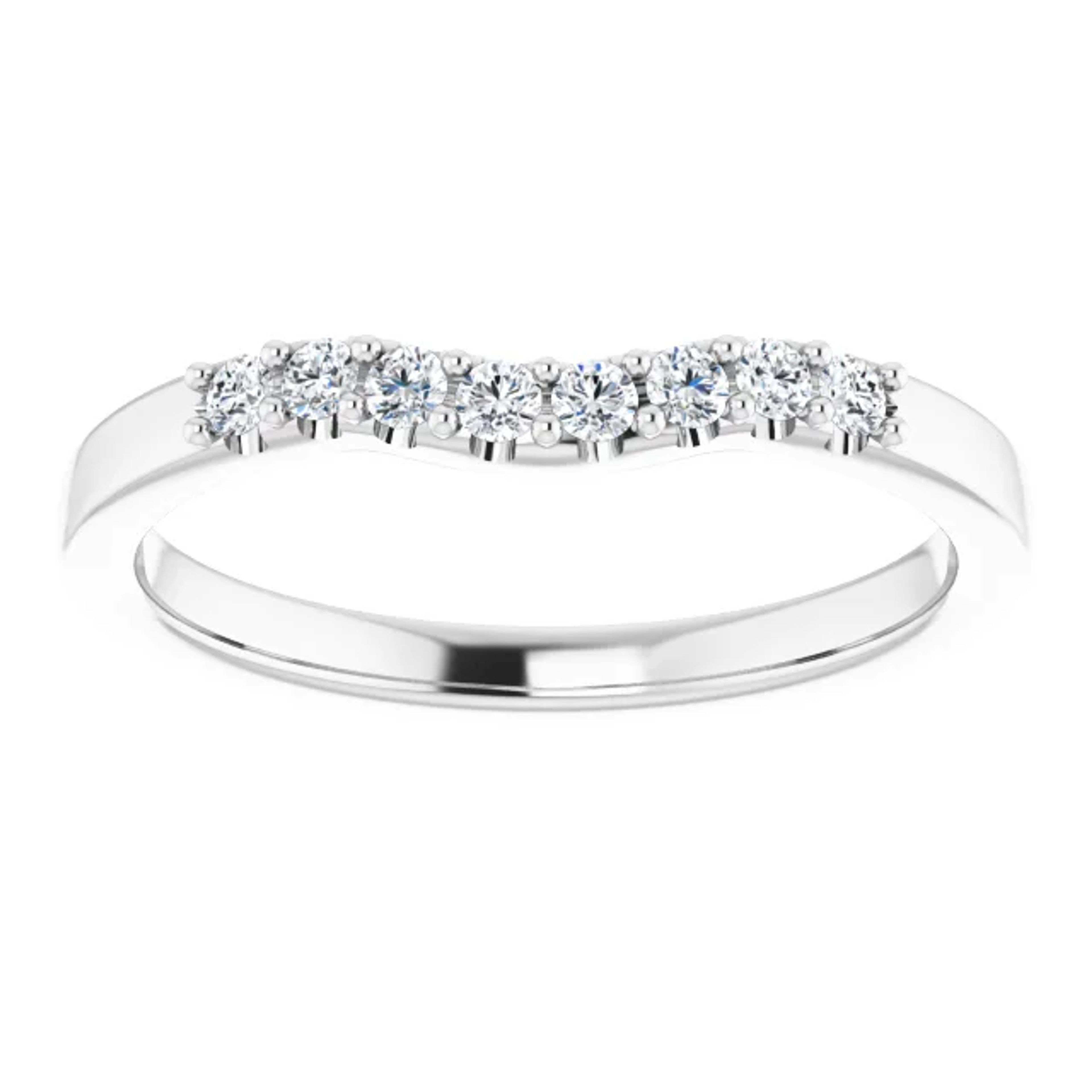 curved pave diamond wedding ring