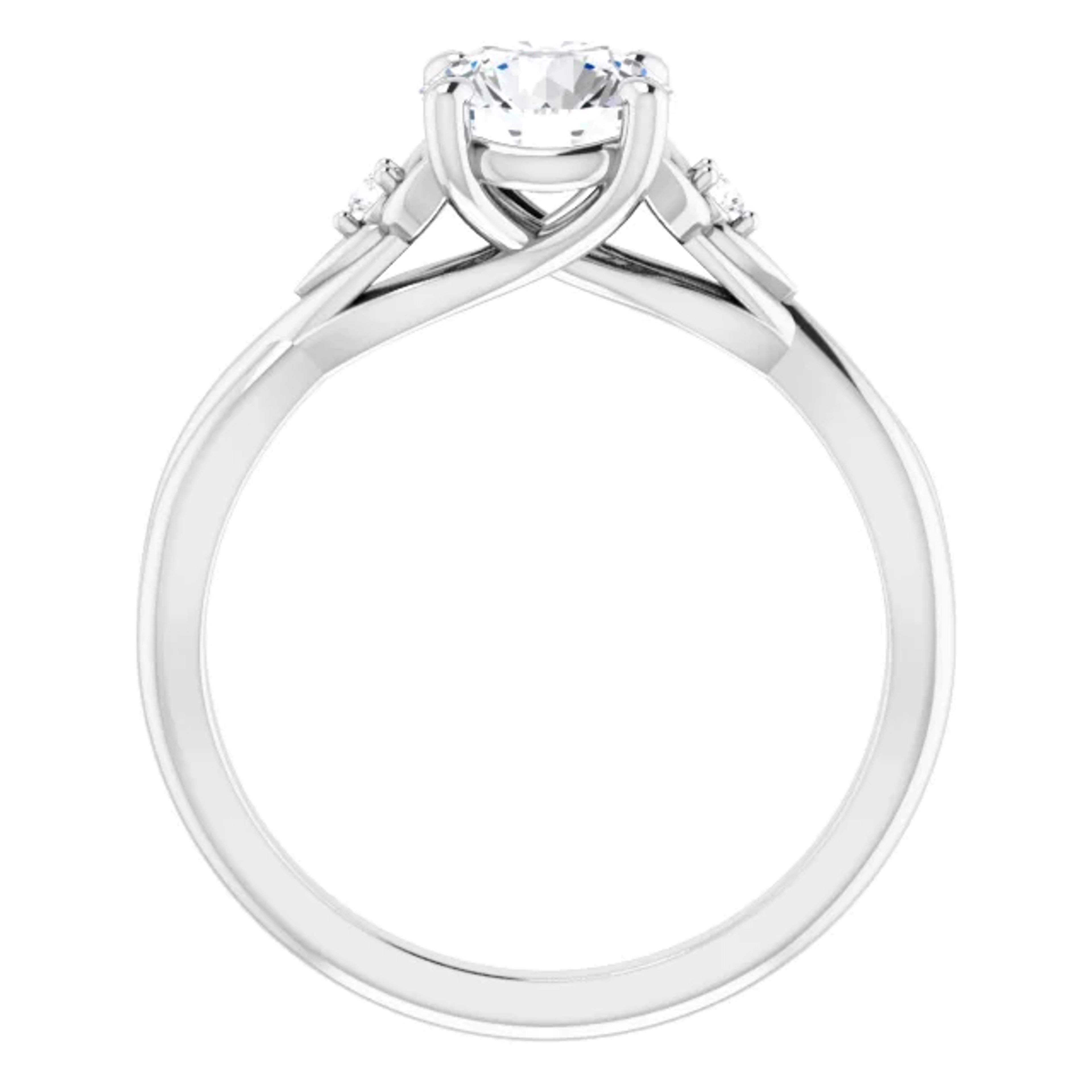 criss cross engagement ring with diamond accents