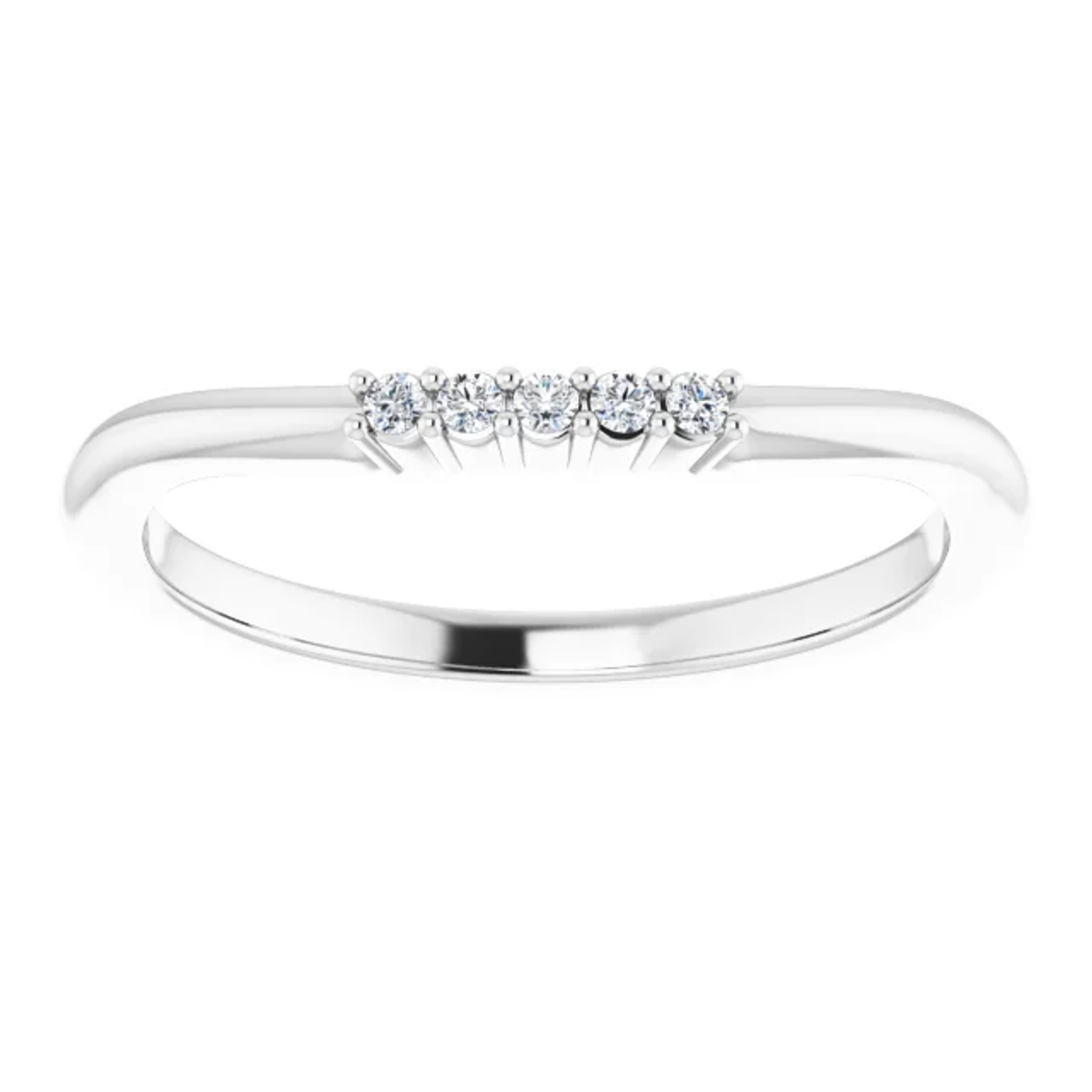 curved pave diamond wedding ring