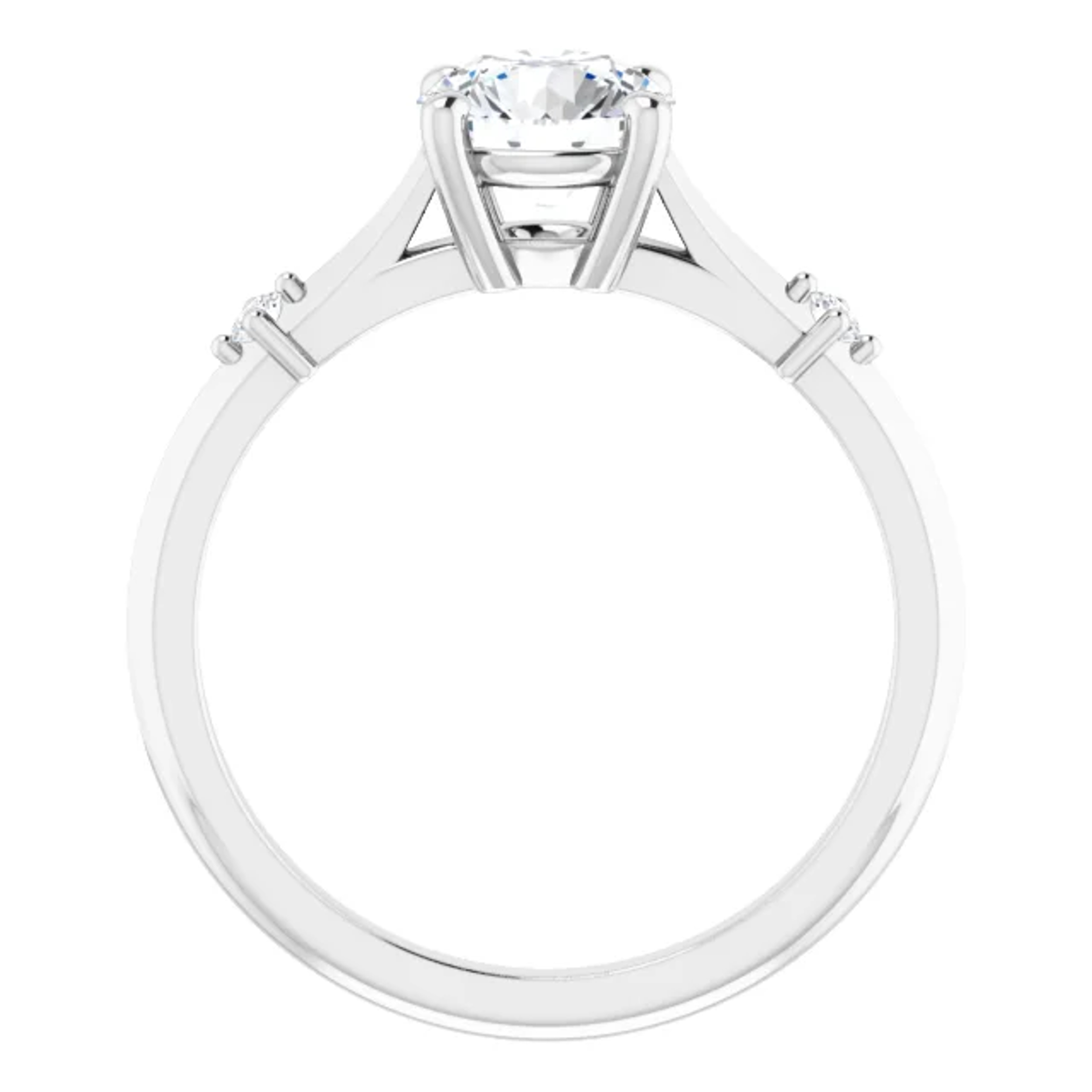 solitaire engagement ring with petite accent stones