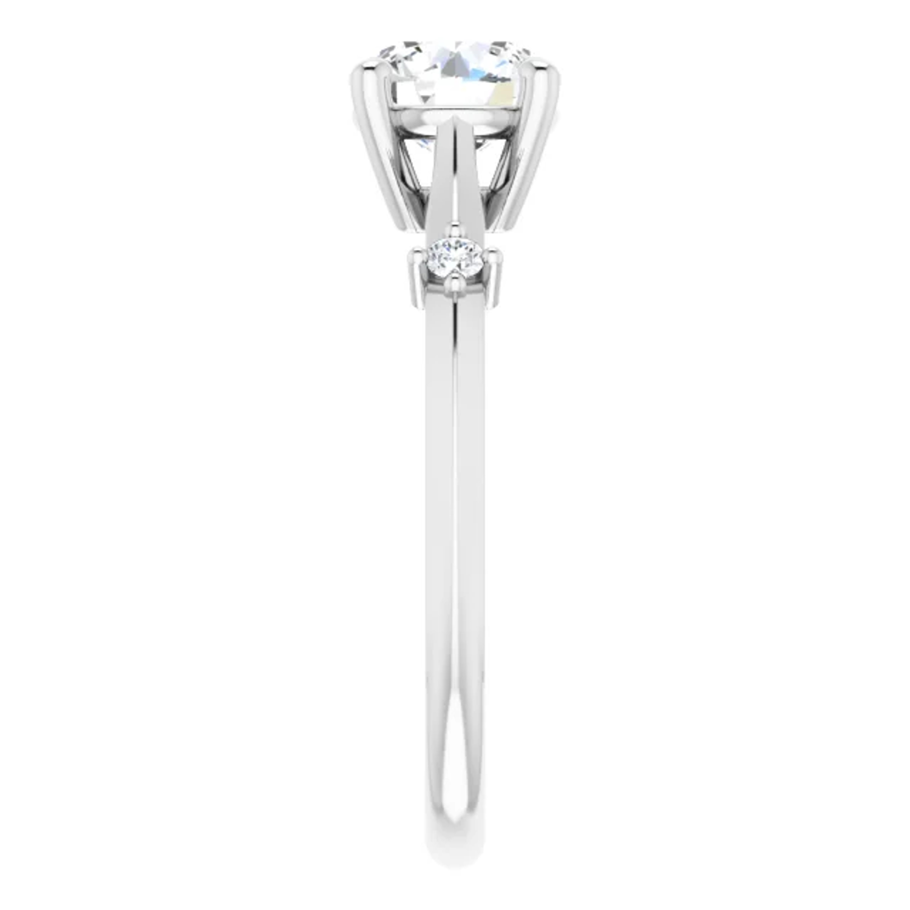 solitaire engagement ring with petite accent stones