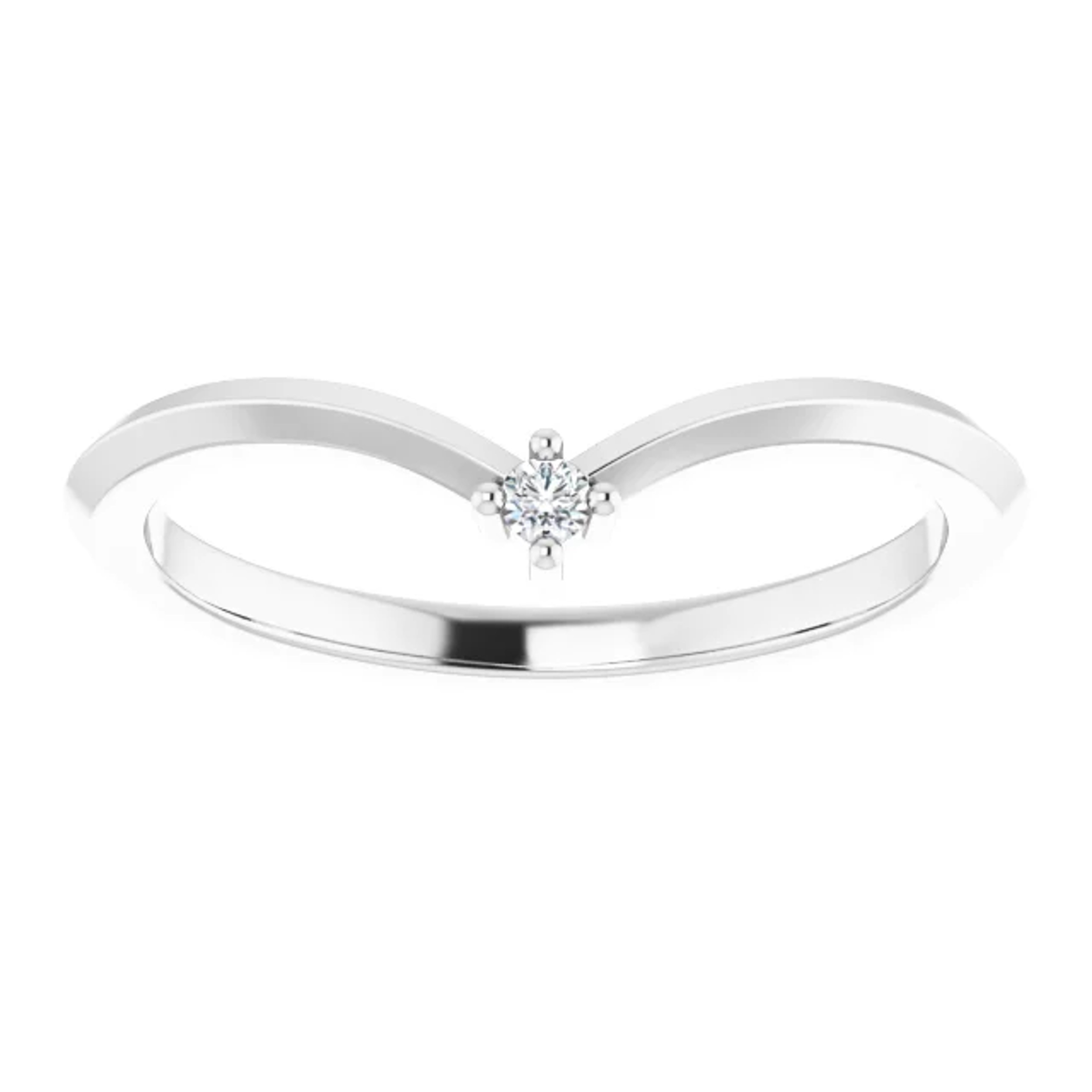 curved wedding ring with solitaire diamond