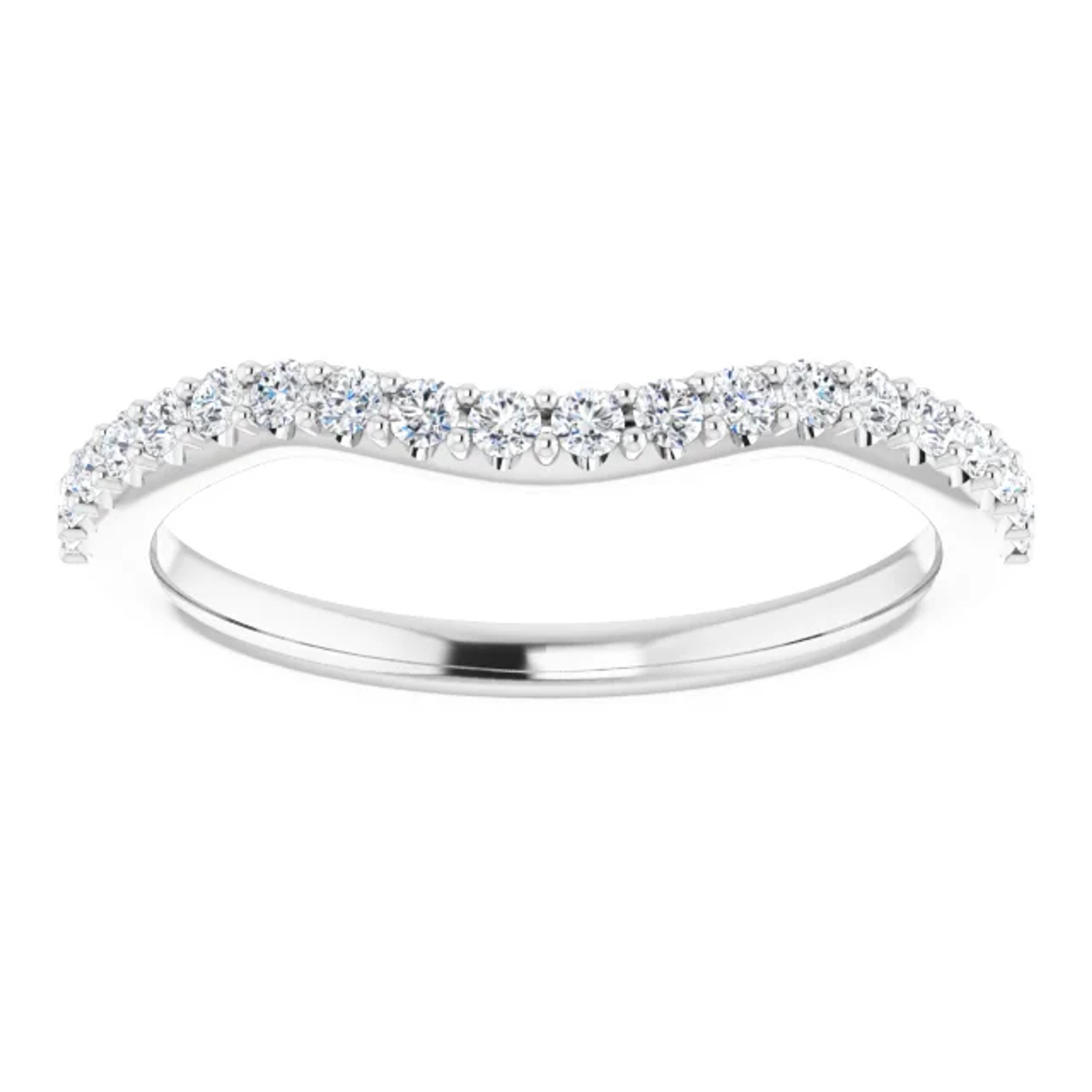 curved pave diamond wedding ring