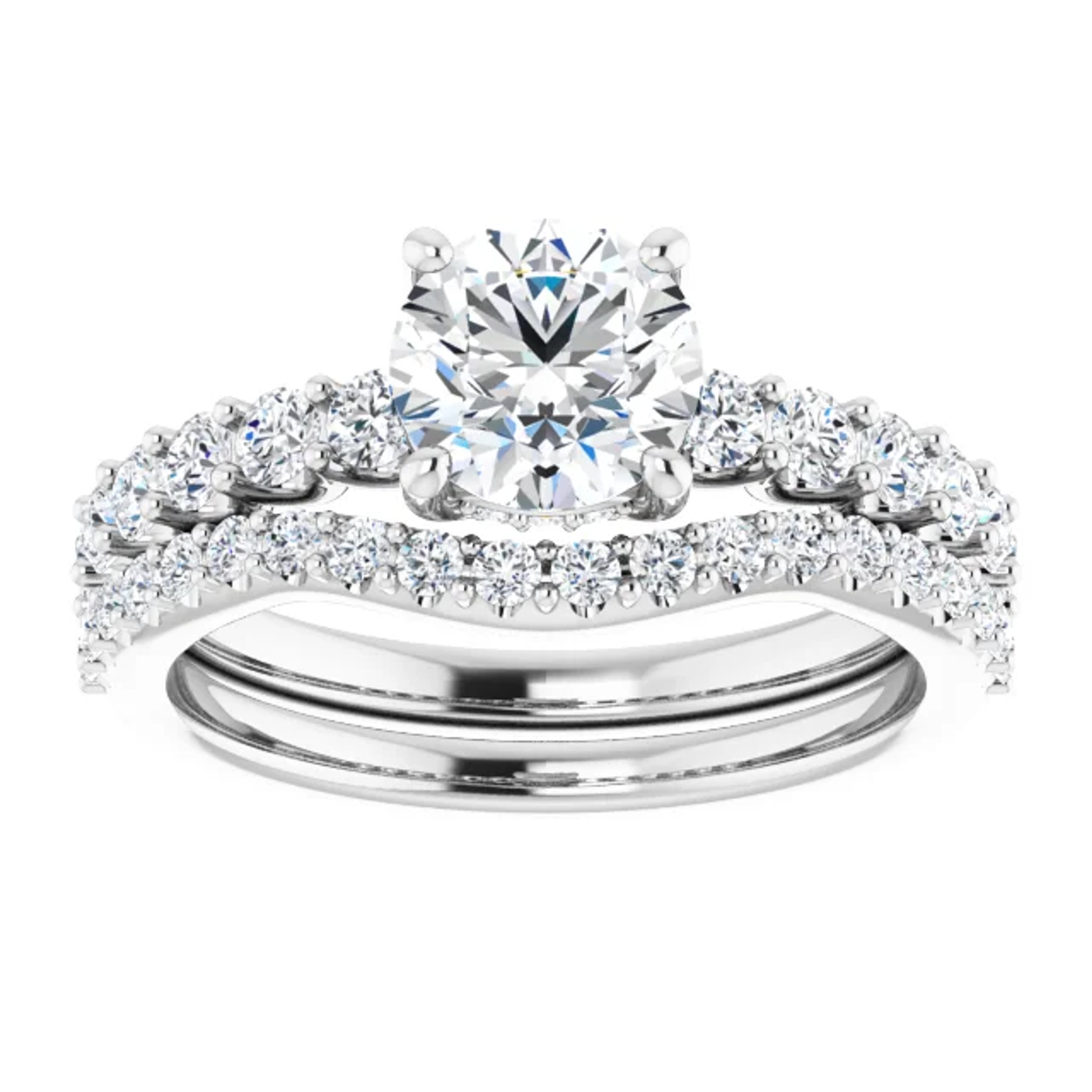 curved pave diamond wedding ring