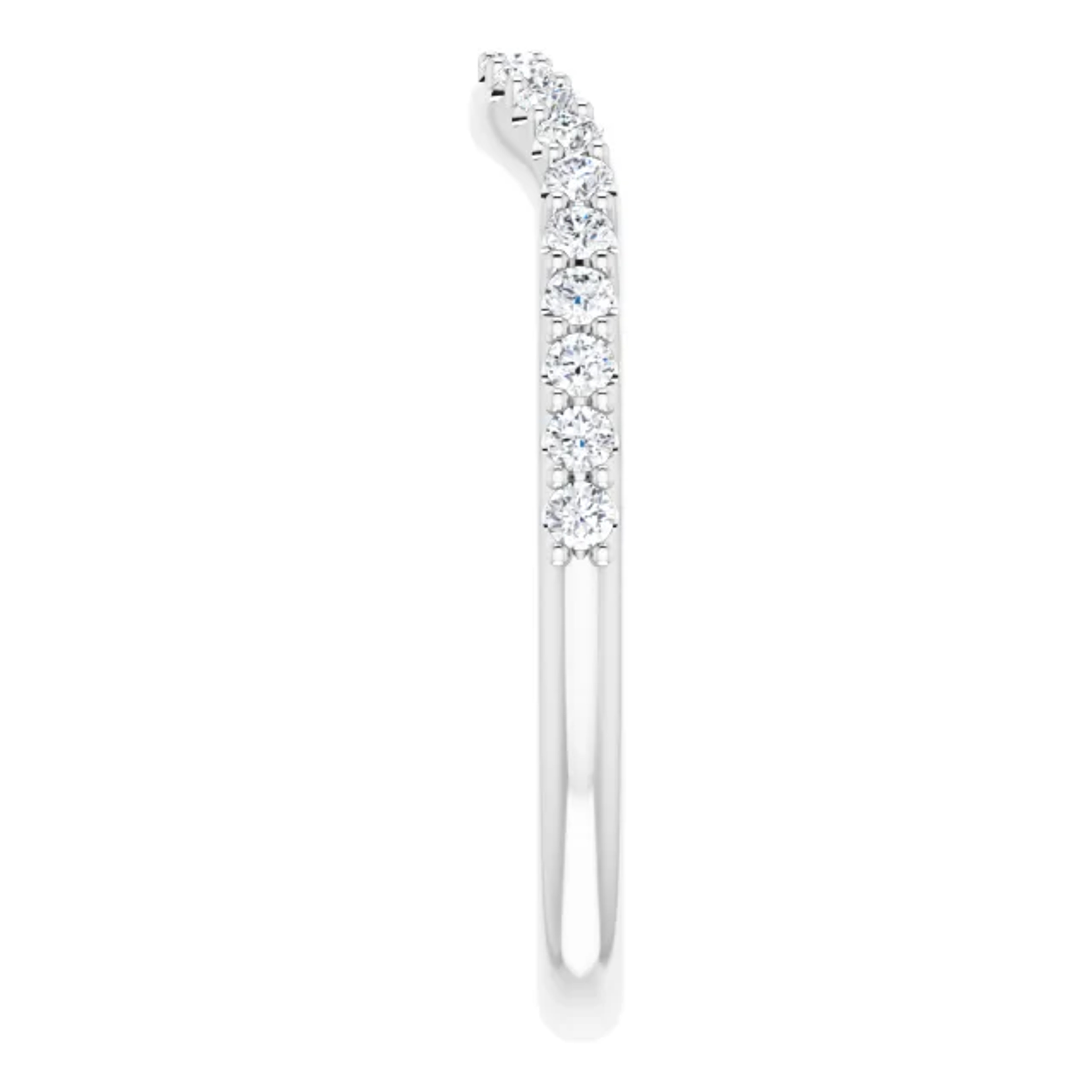 curved pave diamond wedding ring