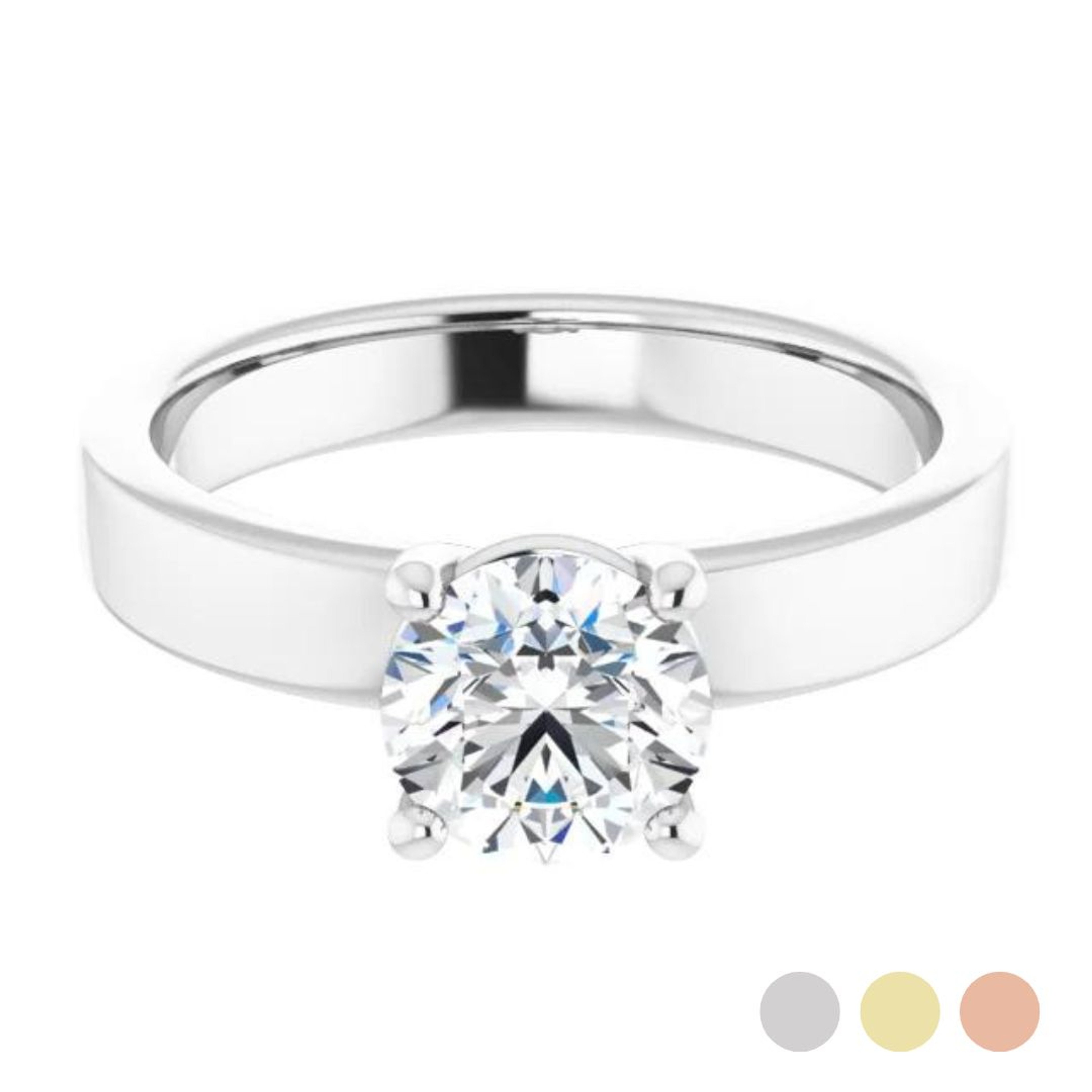 solitaire engagement ring with wide band