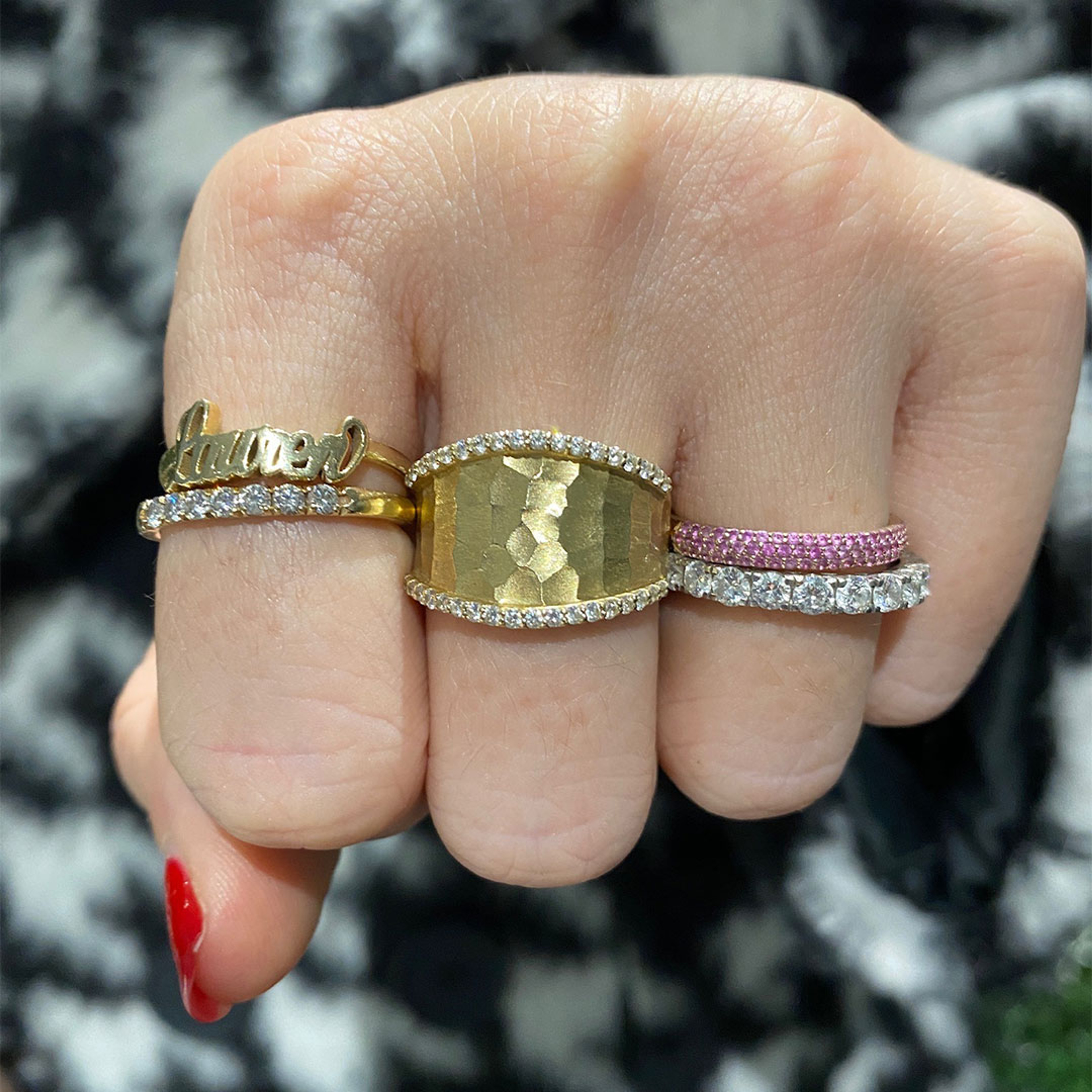 14K gold moissanite eternity ring