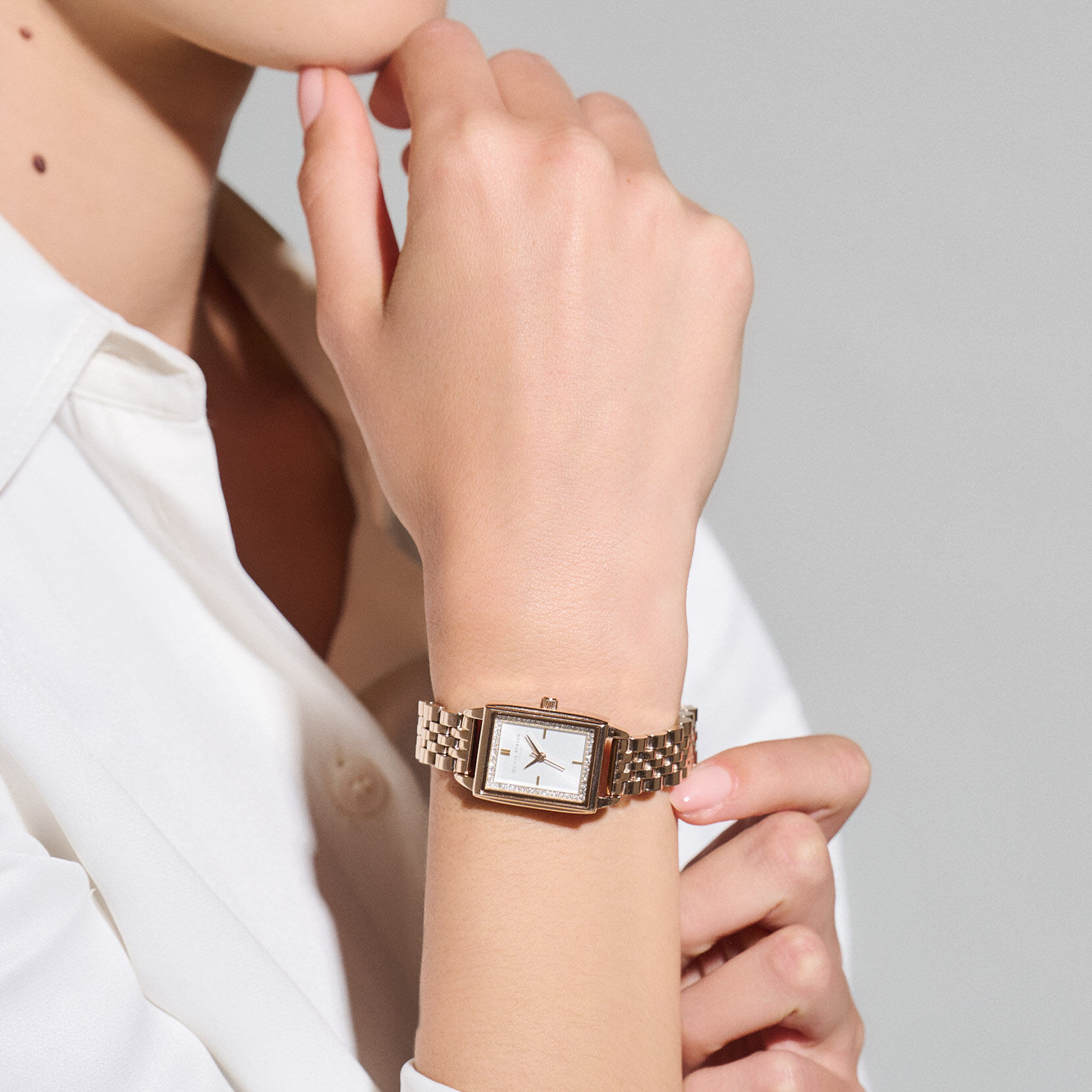 Olivia Burton 21MM Townhouse Rectangle Rose Gold Women's Watch