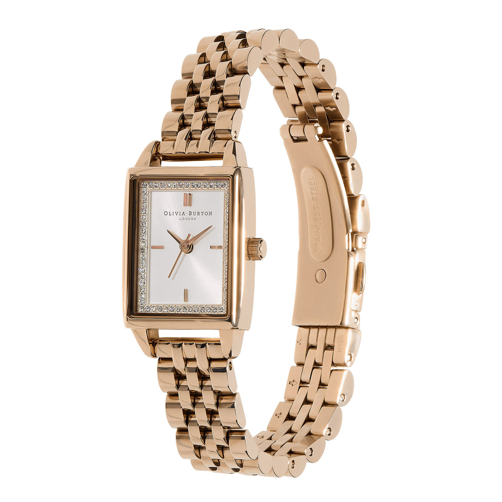 Olivia Burton 21MM Townhouse Rectangle Rose Gold Women's Watch