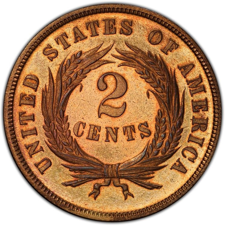 Vintage 1871 US 2¢ Shield Coin
