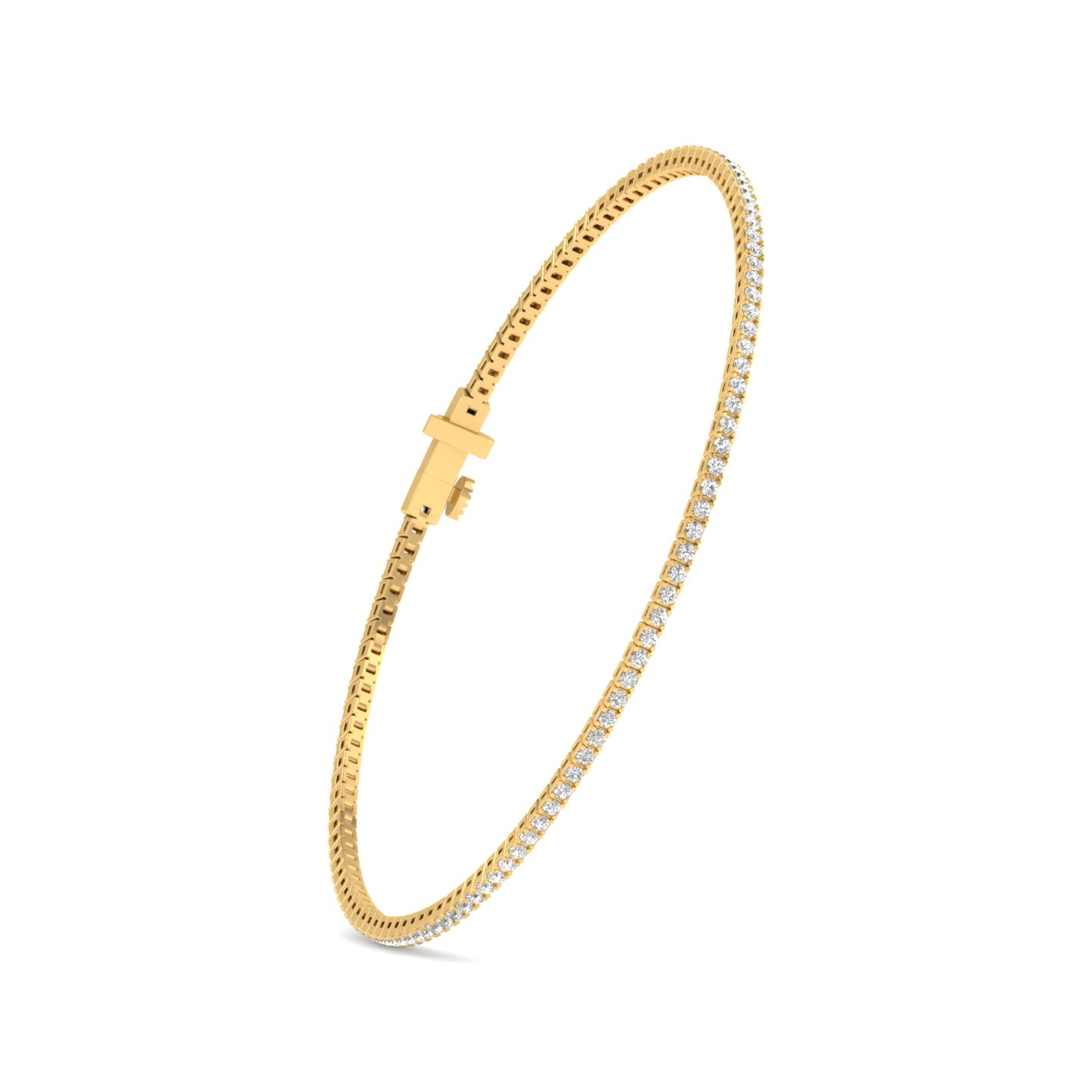 14K yellow gold lab-grown diamond tennis bracelet