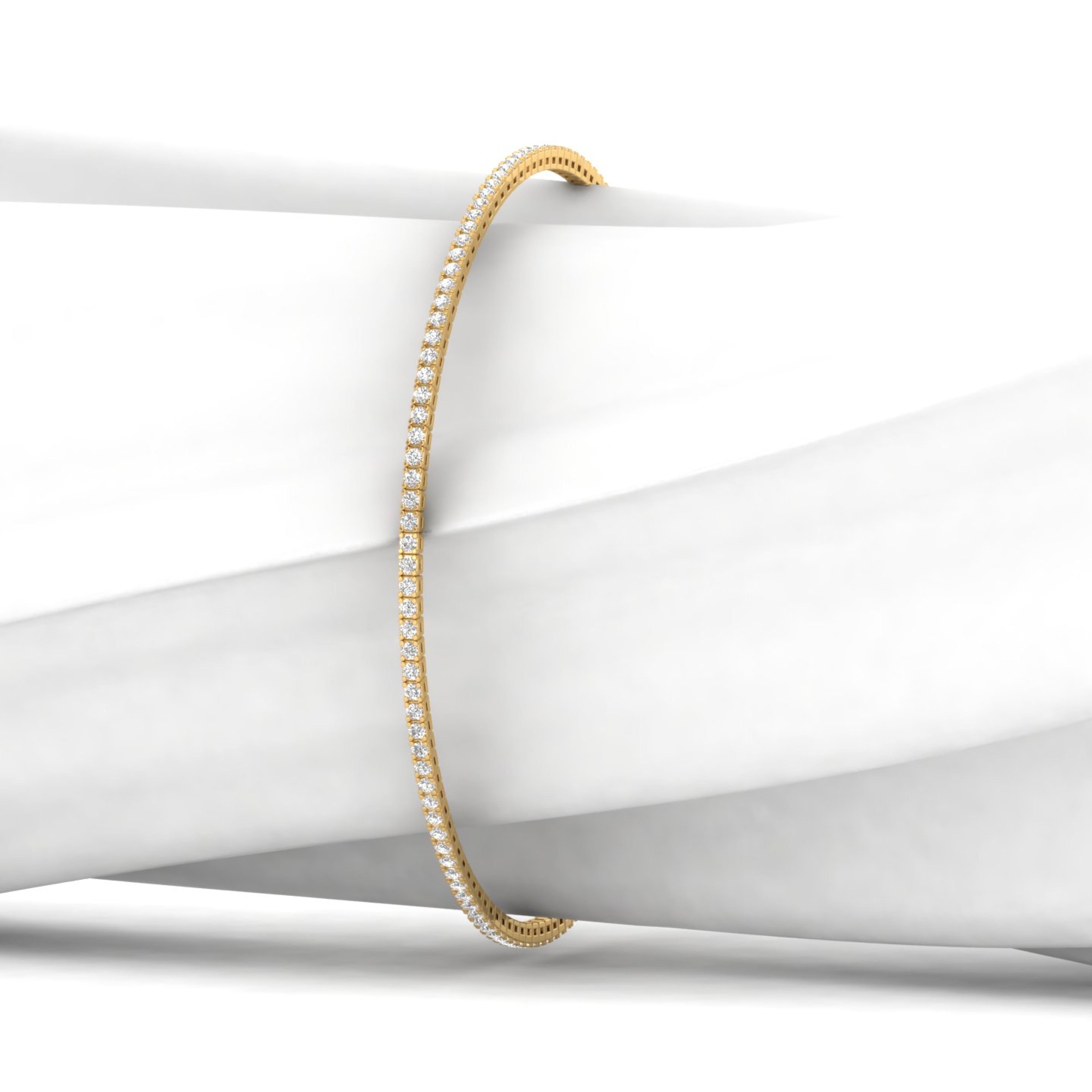 14K yellow gold lab-grown diamond tennis bracelet