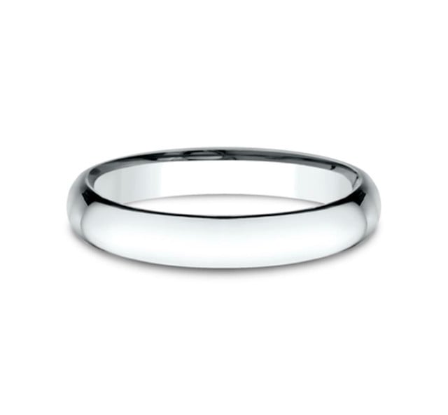 14K White Gold Comfort Fit Dome Wedding Ring - Size 8.5