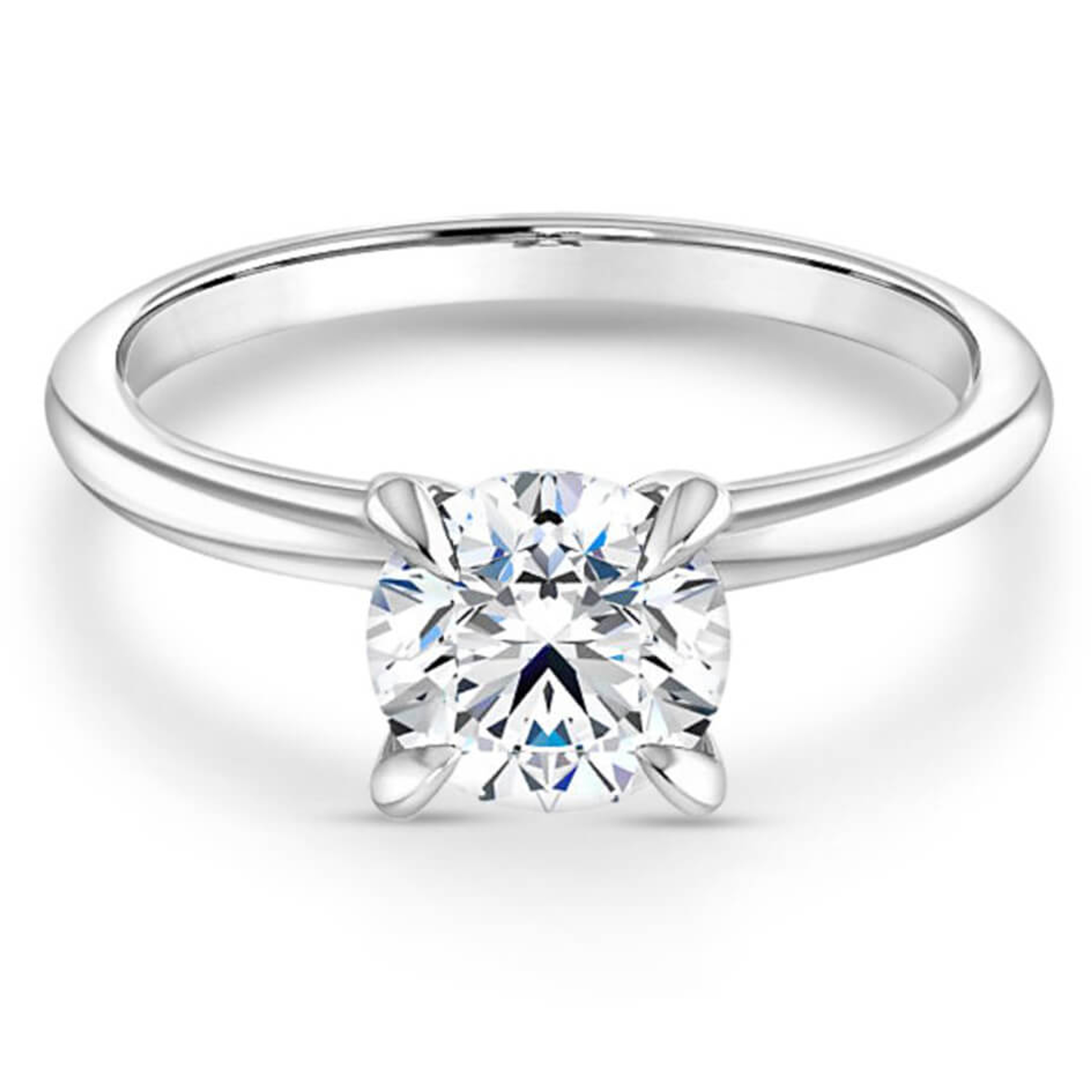 solitaire engagement ring with polished band