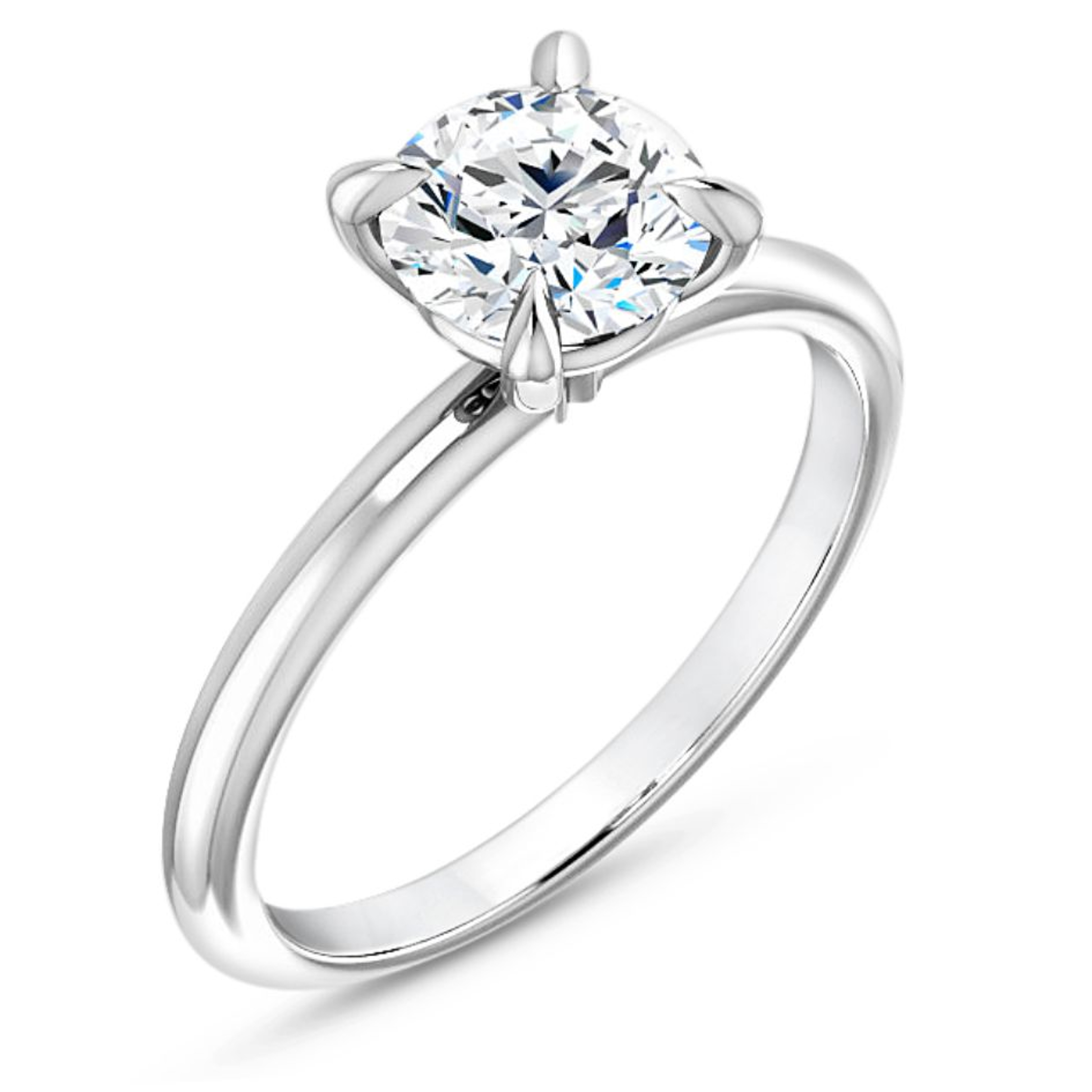 solitaire engagement ring with polished band