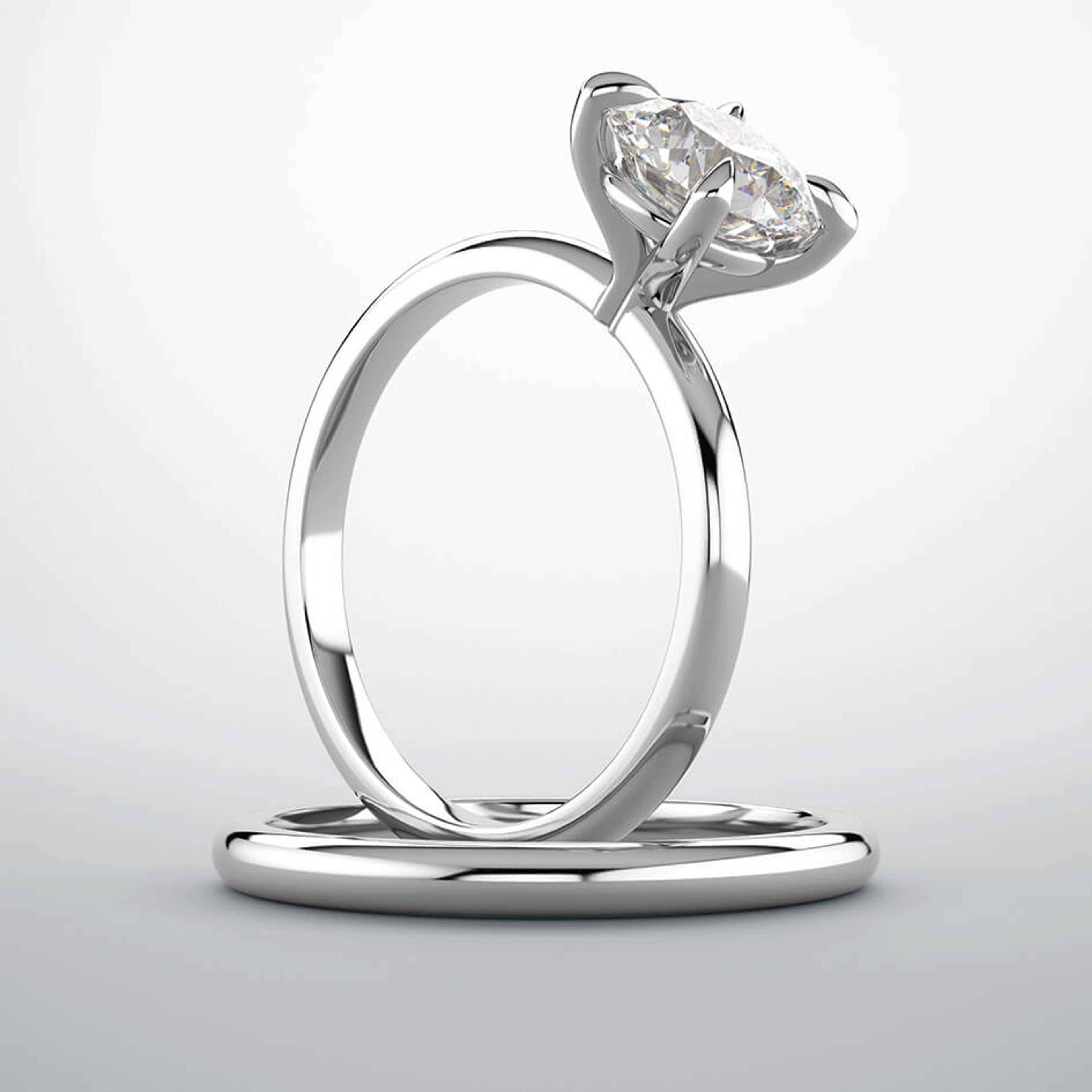 solitaire engagement ring with polished band