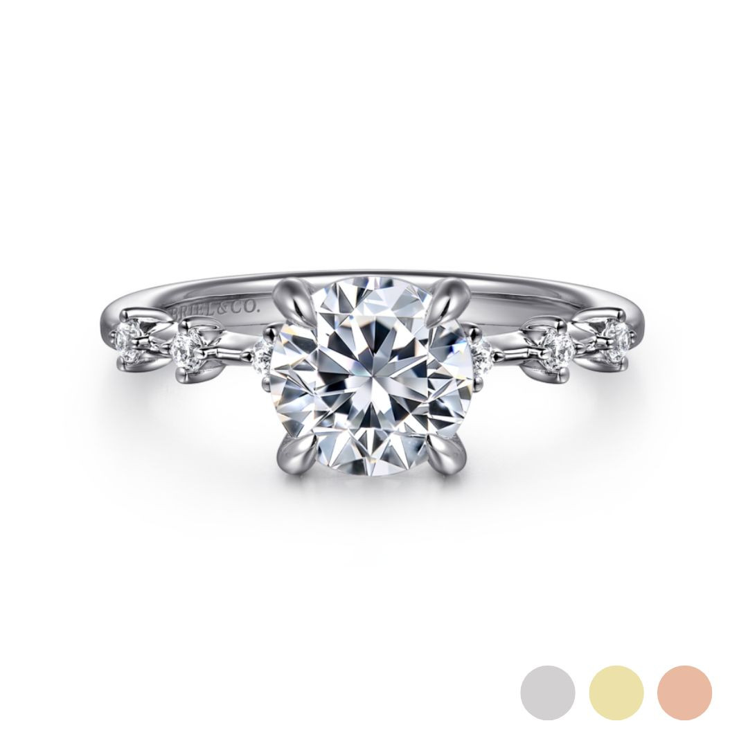 Joplin Hidden Halo Accented Engagement Ring Setting | Gage