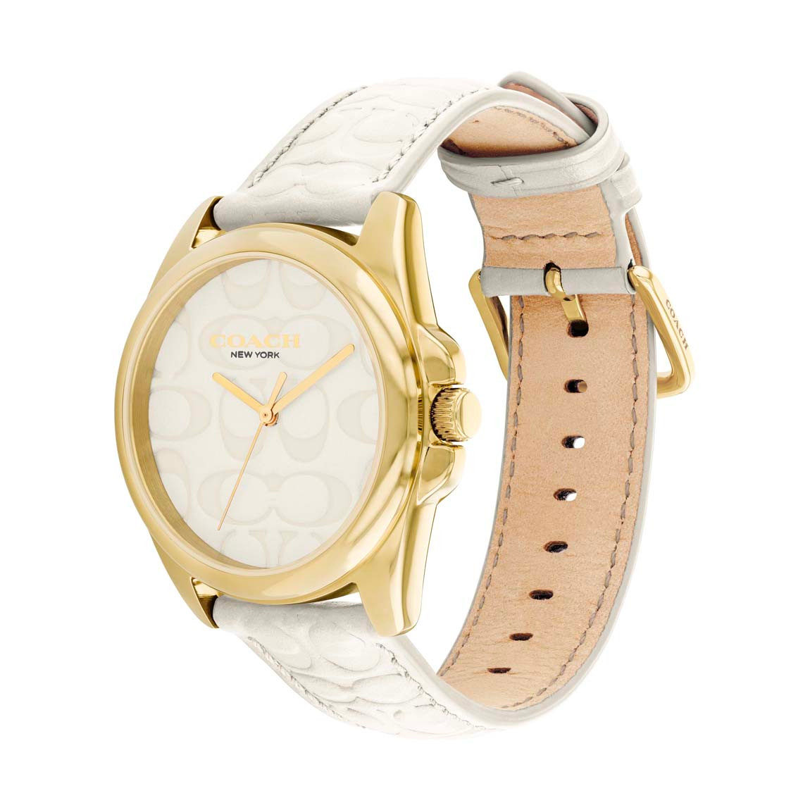 COACH 36MM Greyson White Leather Women's Watch | Gage Diamonds