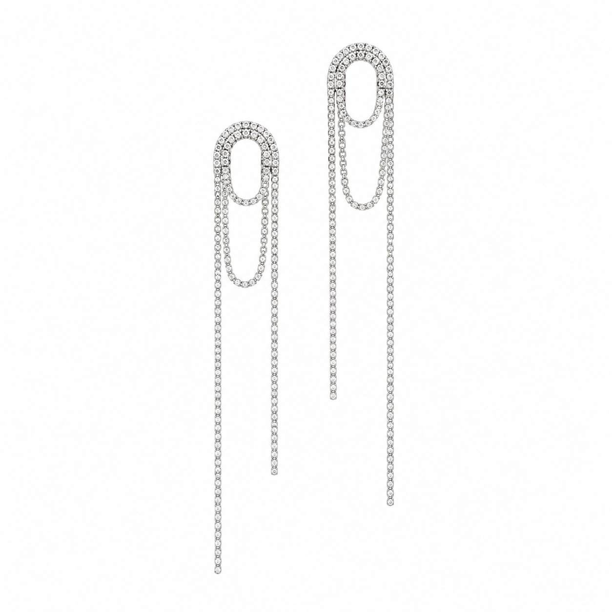 SHASHI Silver Vroom Crystal Drop Earrings
