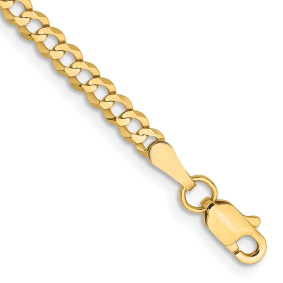 3MM 14K Yellow Gold Curb Chain Bracelet