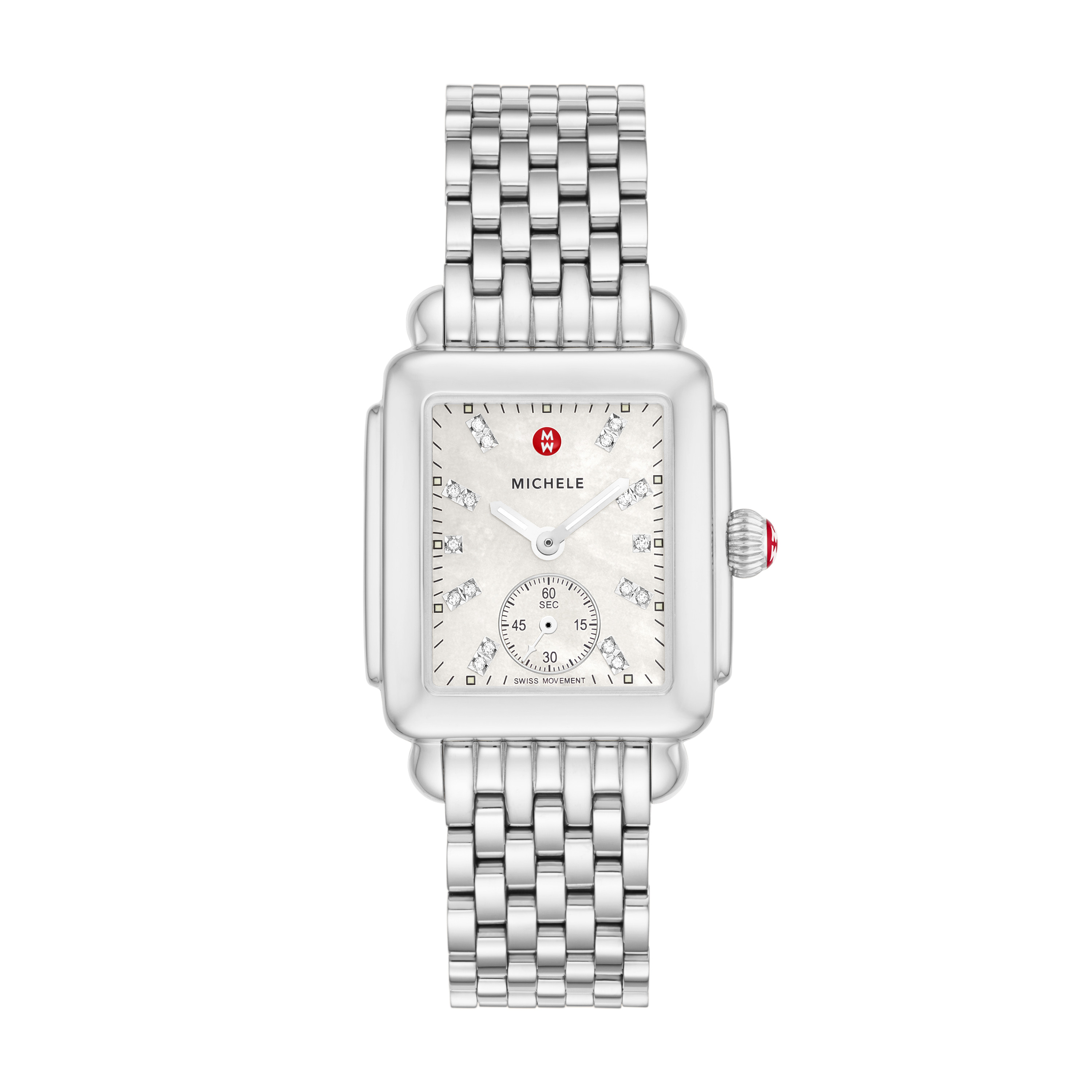 MICHELE 29MM Deco Mid Two-Tone Diamond Dial Watch | Gage Diamonds