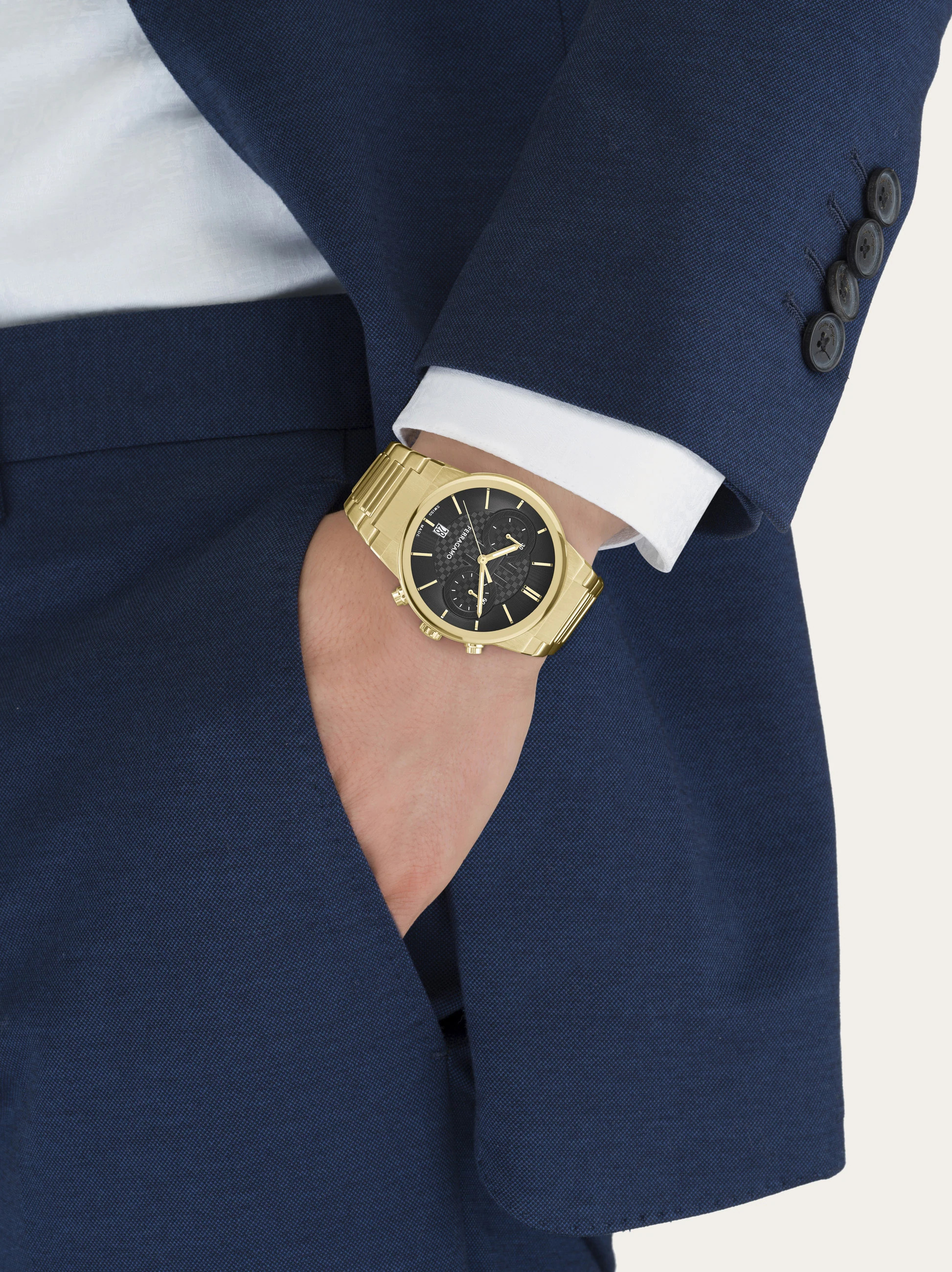Ferragamo Men's Sapphire Chrono Watch | Gage Diamonds - Gage Diamonds