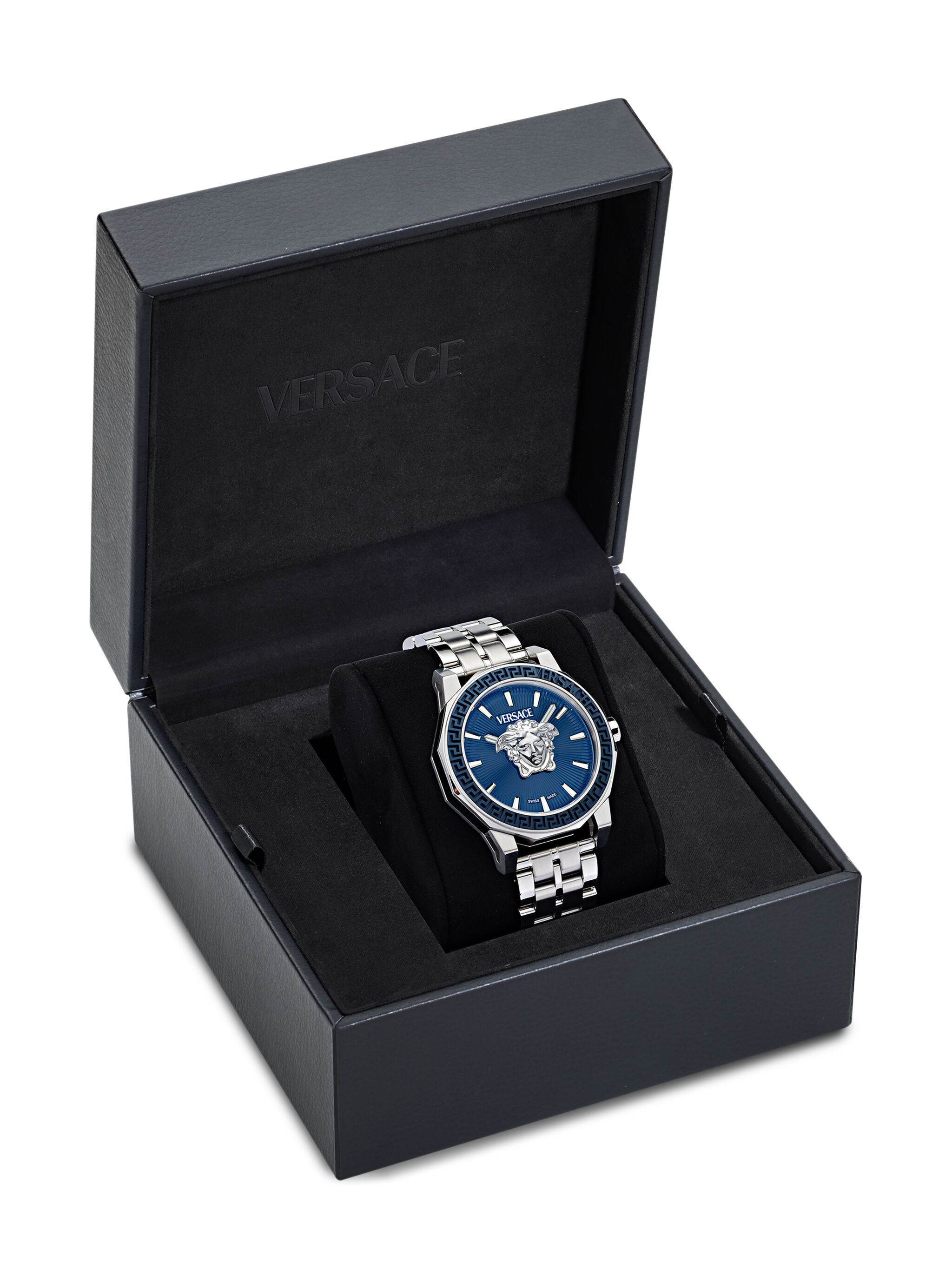 Versace メデューサ 腕時計 Versace Medusa Deco Men's Stainless Steel Watch 43 mm #VE9I00324