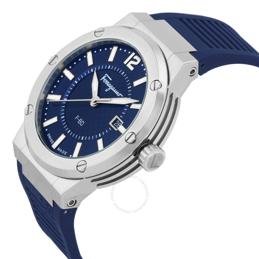 Ferragamo Men's F-80 Quartz Blue Dial Men's Watch - Gage Diamonds Ferragamo Men's F-80 Quartz Blue Dial Men's Watch - Gage Diamonds