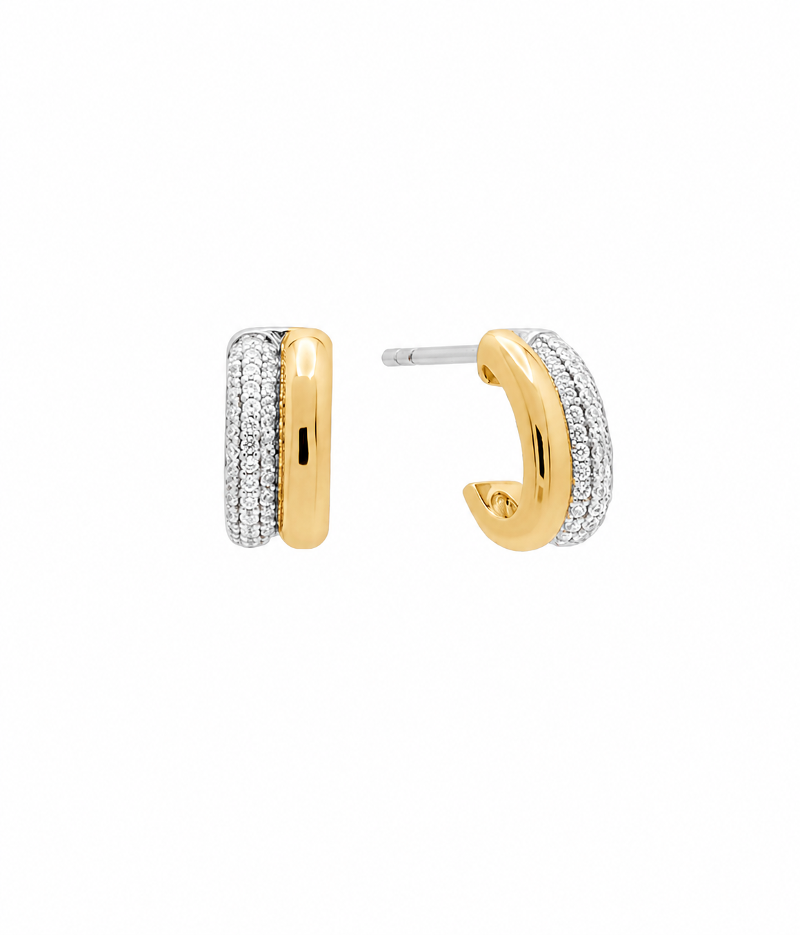 SHASHI Gemini Pave Hoop Earrings