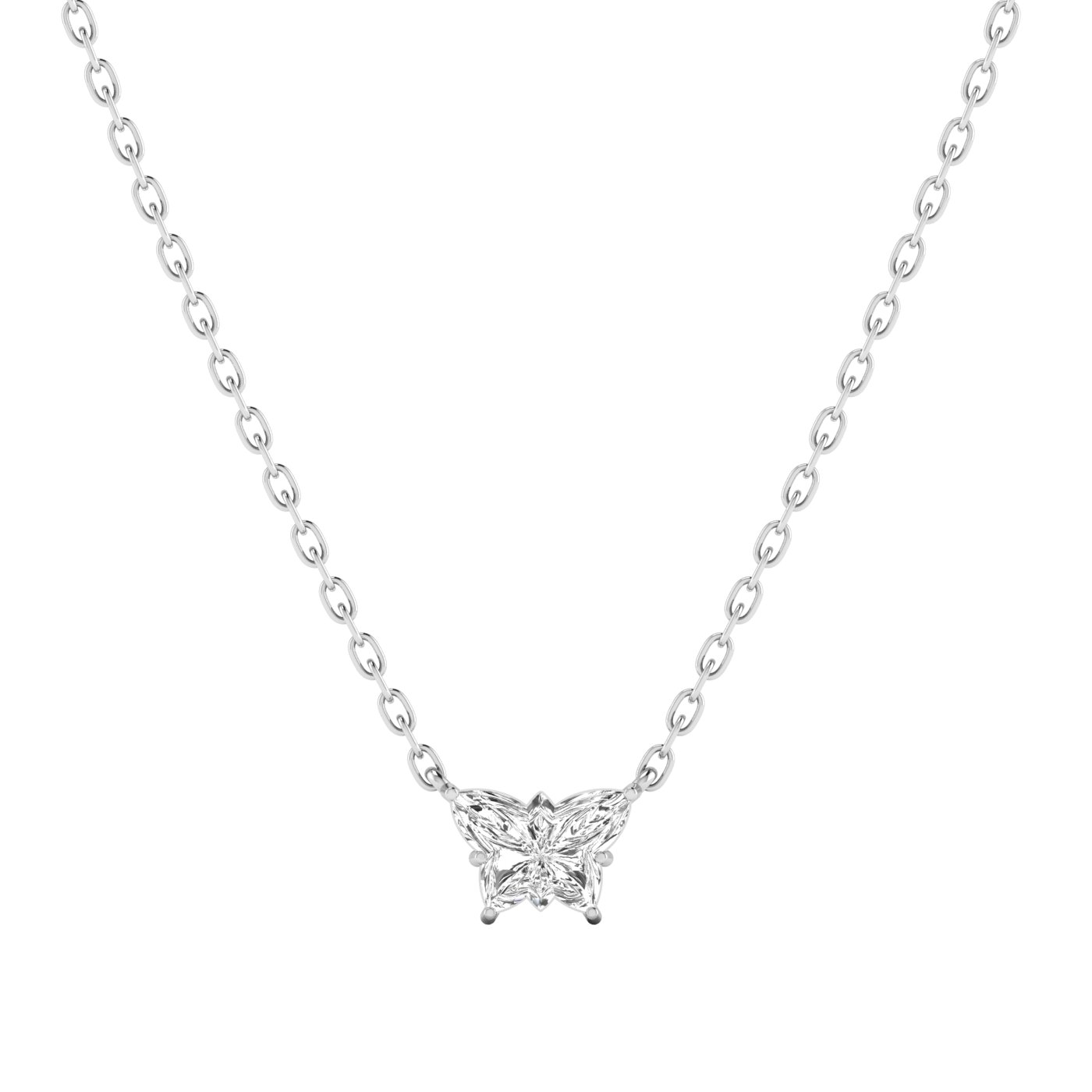 1.05 TCW Butterfly Pendant Necklace